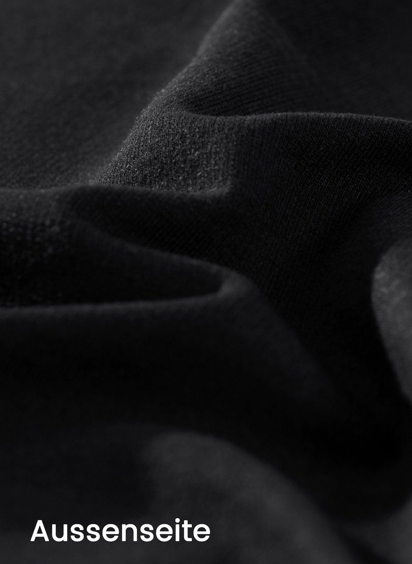 Kragen Trigema Sweatshirt modischem mit schwarz TRIGEMA Sweatshirt