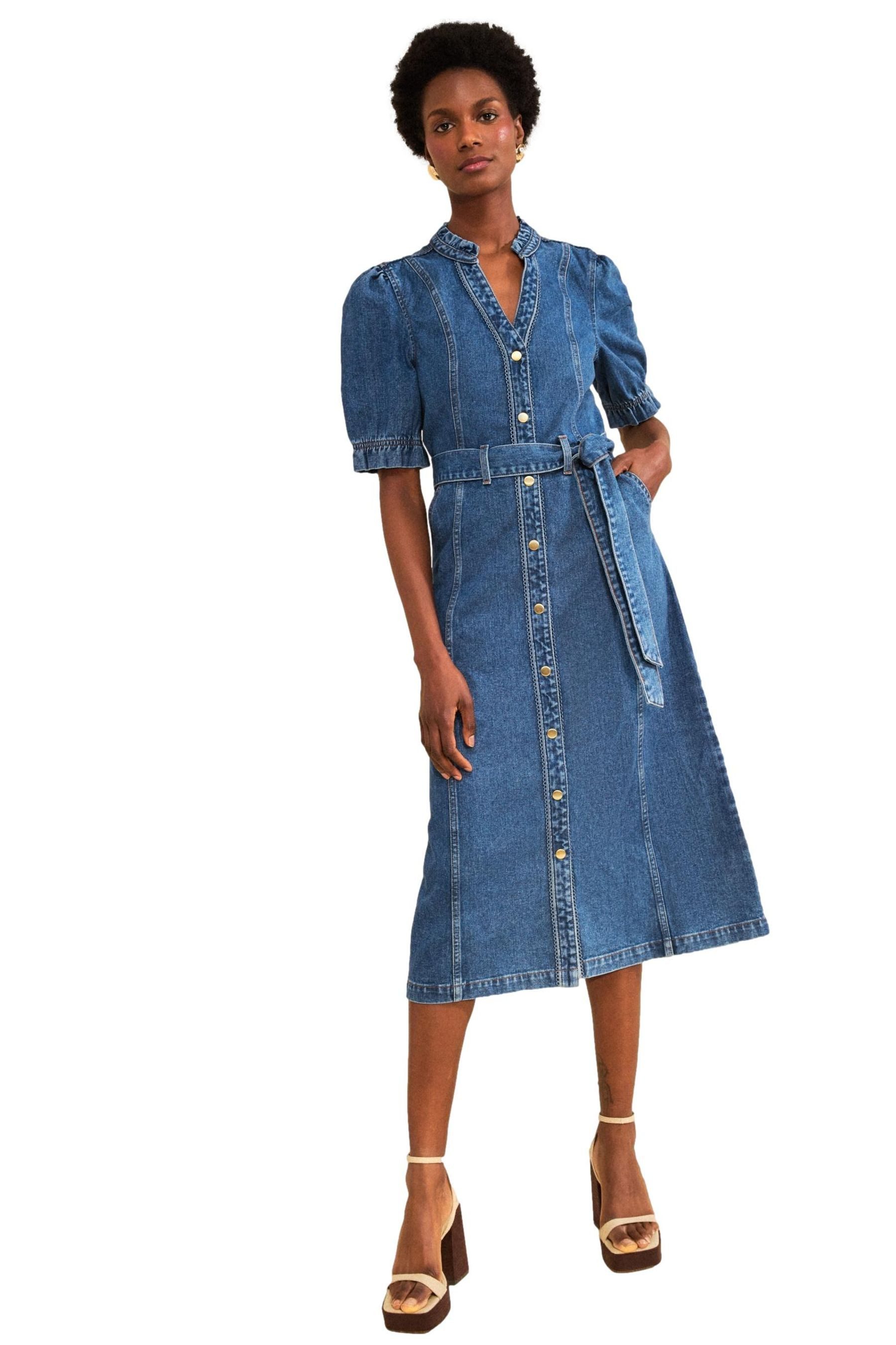 Love & Roses Midikleid Love & Roses Midikleid mit Spitze, Regular (1-tlg)
