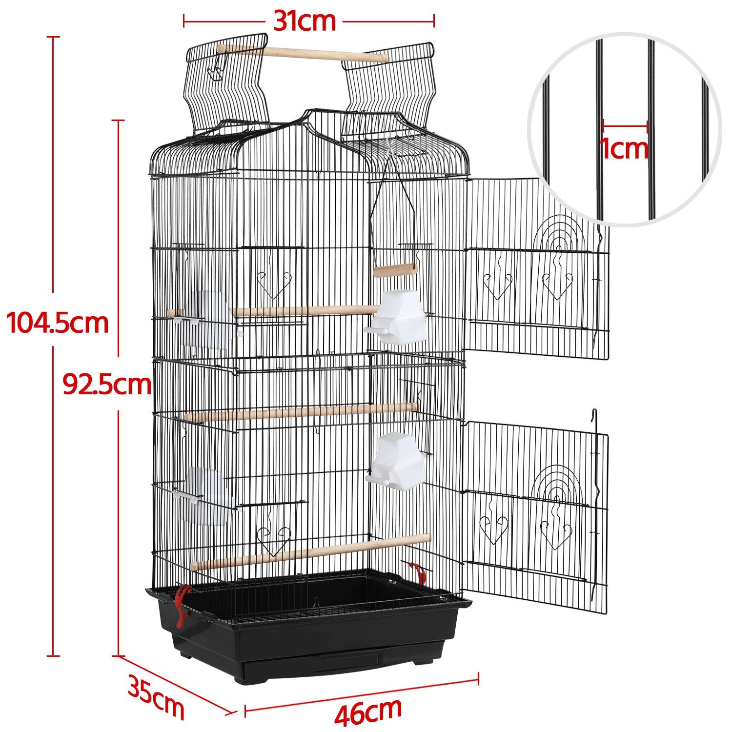 Yaheetech Vogelkäfig Vogelvoliere, Vogelhaus für Papagei Wellensittich