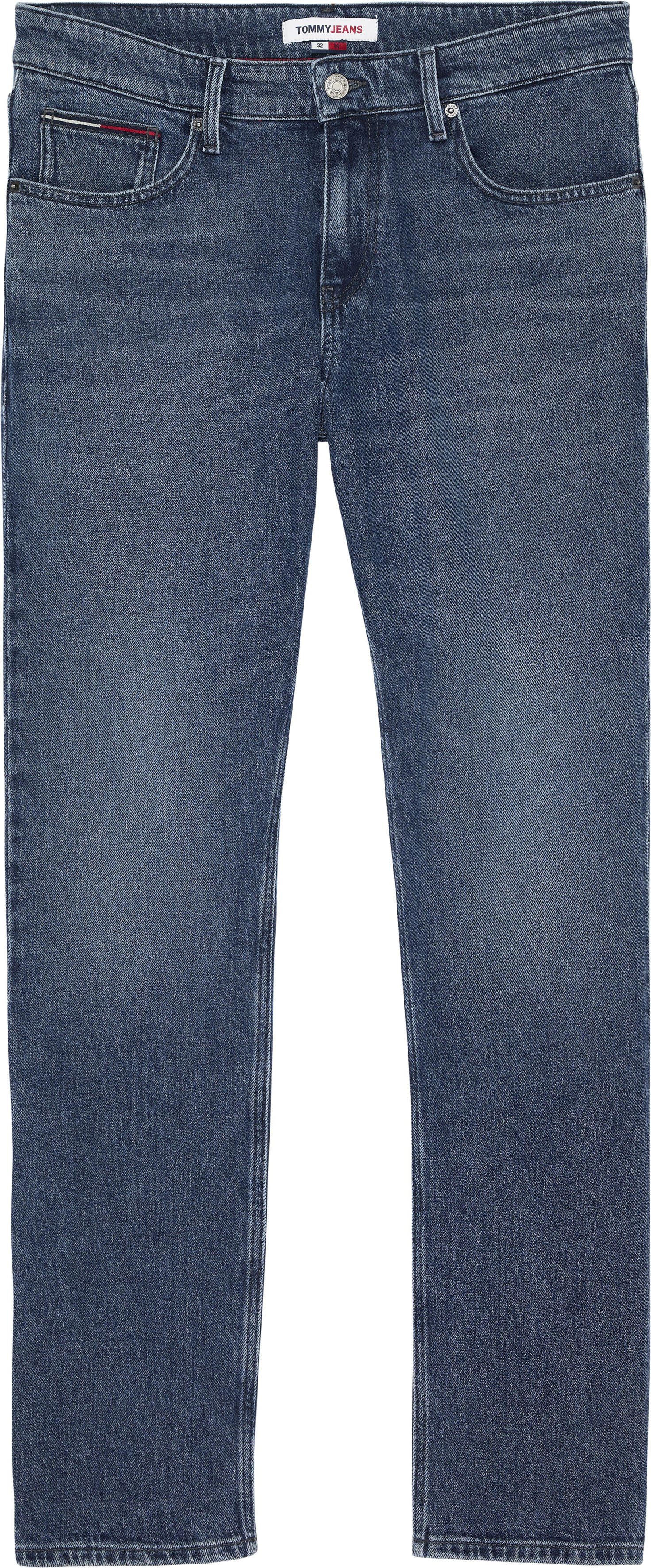 denim Tommy Jeans Tommy am RYAN Münzfach mit Jeans STRGHT medium RGLR Stitching Straight-Jeans