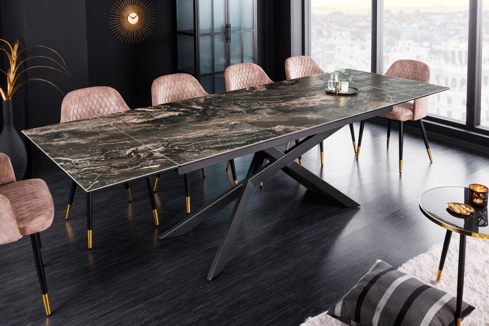 riess-ambiente Esstisch EUPHORIA 180-220-260cm taupe-natur / schwarz · Kera günstig online kaufen