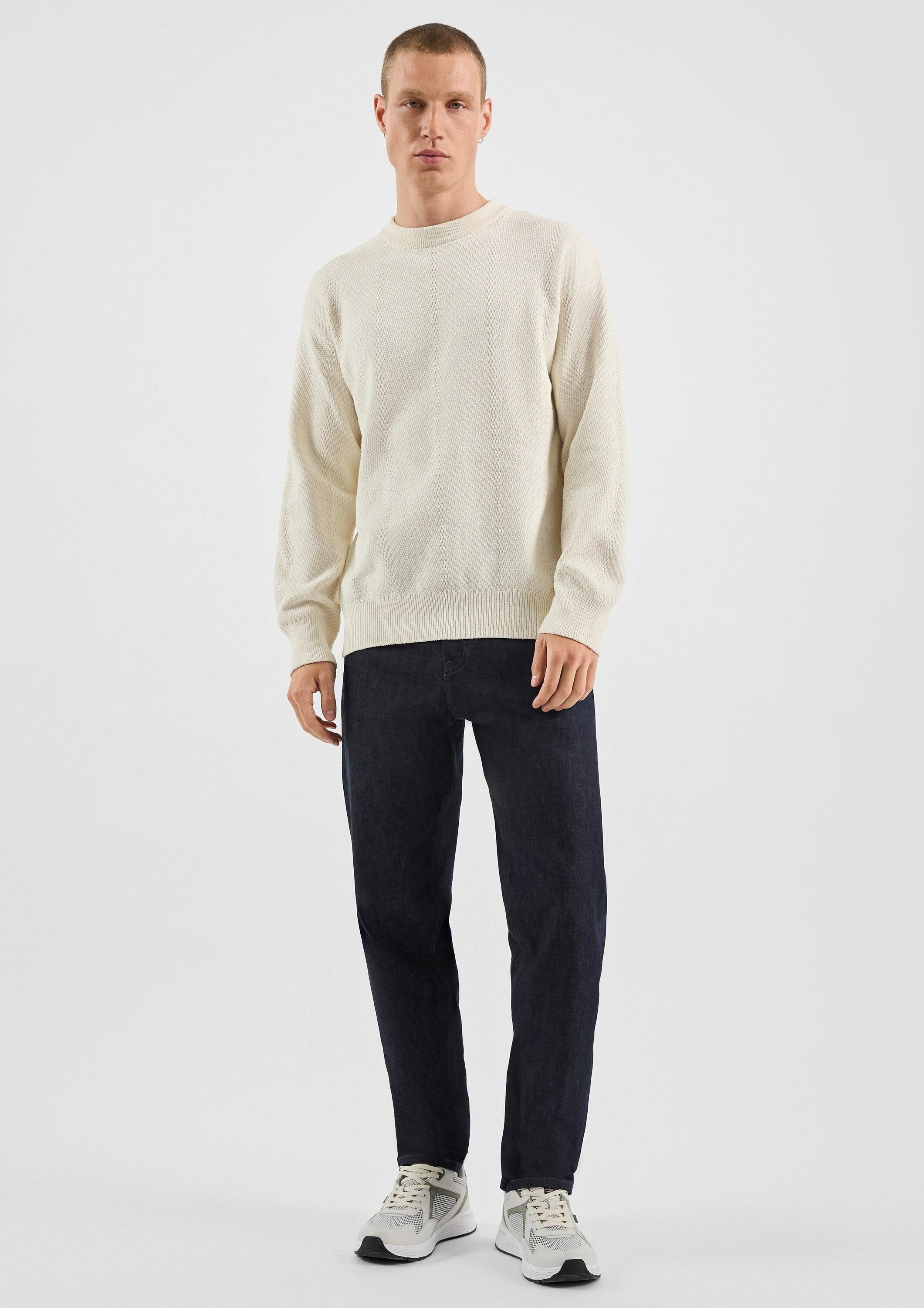 QS Longpullover Strickpullover Strukturierter Strickpullover