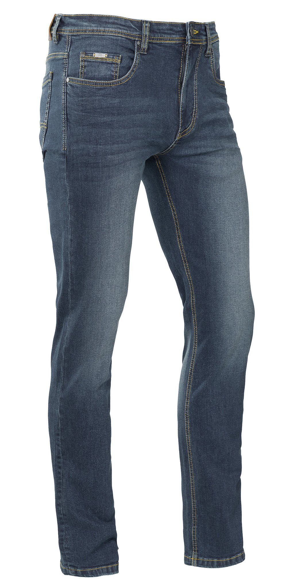Brams Paris 5-Pocket-Hose Herren Jeans Hose Jason - Regular fit Jeanshose blau C41