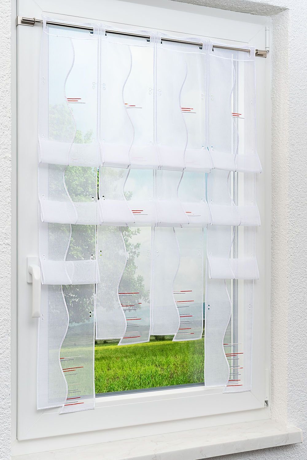 LYSEL®, weiß/rot 140x80cm transparent, (1 Panneaux Laihka, Panneaux St), HxB