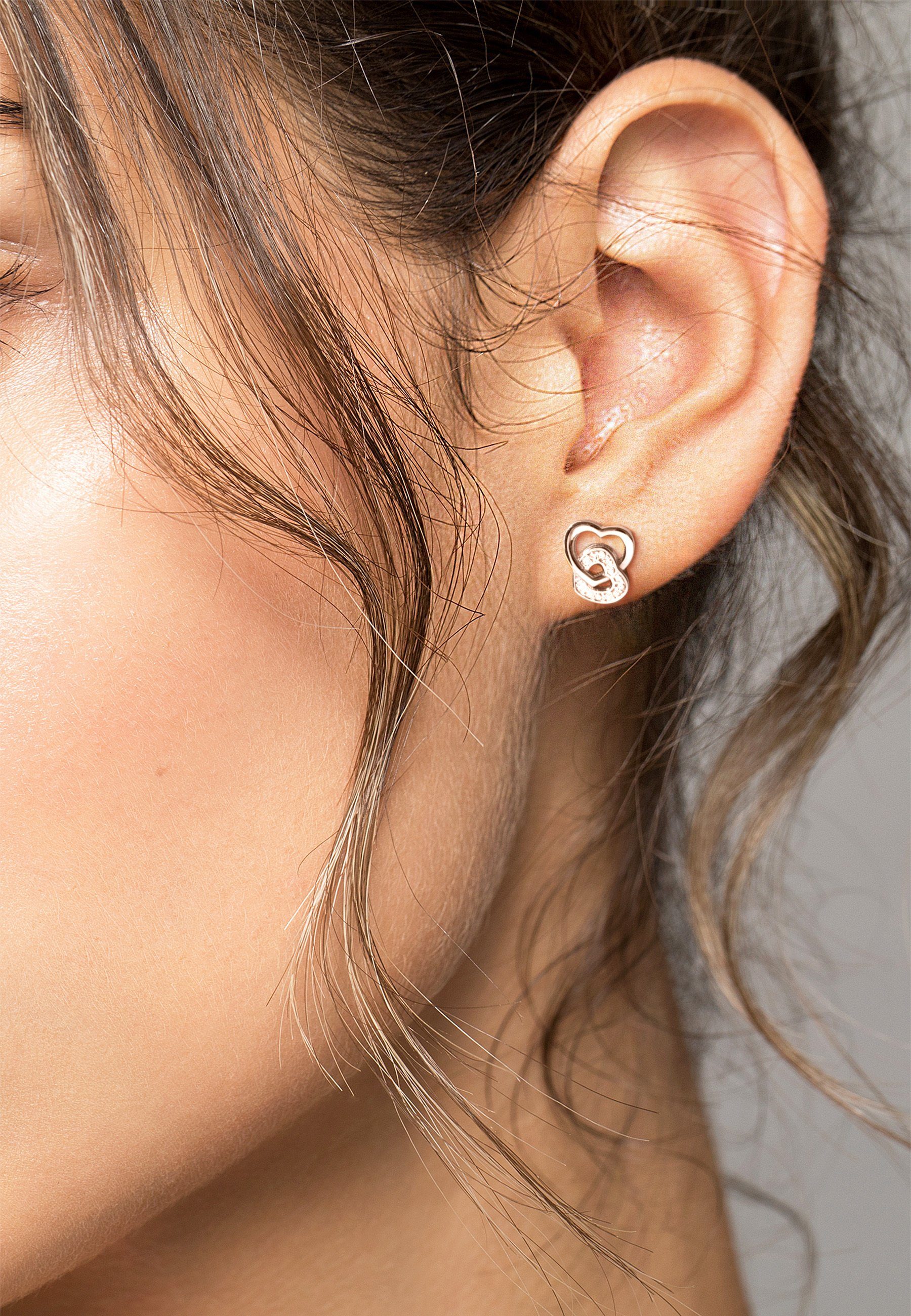 Sofia Milani Paar Ohrstecker Doppelt Herz, 925 Silber Damen Schmuck - E2200 günstig online kaufen