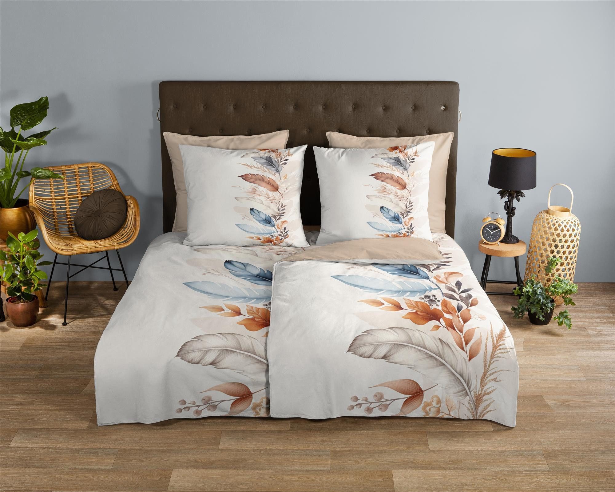 good morning Bettwäsche Renforcé Bettwäsche 200 X 200 cm + 2- 80 X 80 cm Mirra weiß federn, Baumwolle, 3 teilig, bettwäsche 200x200 baumwolle sale warm weihnachten 200x200 bettbezug
