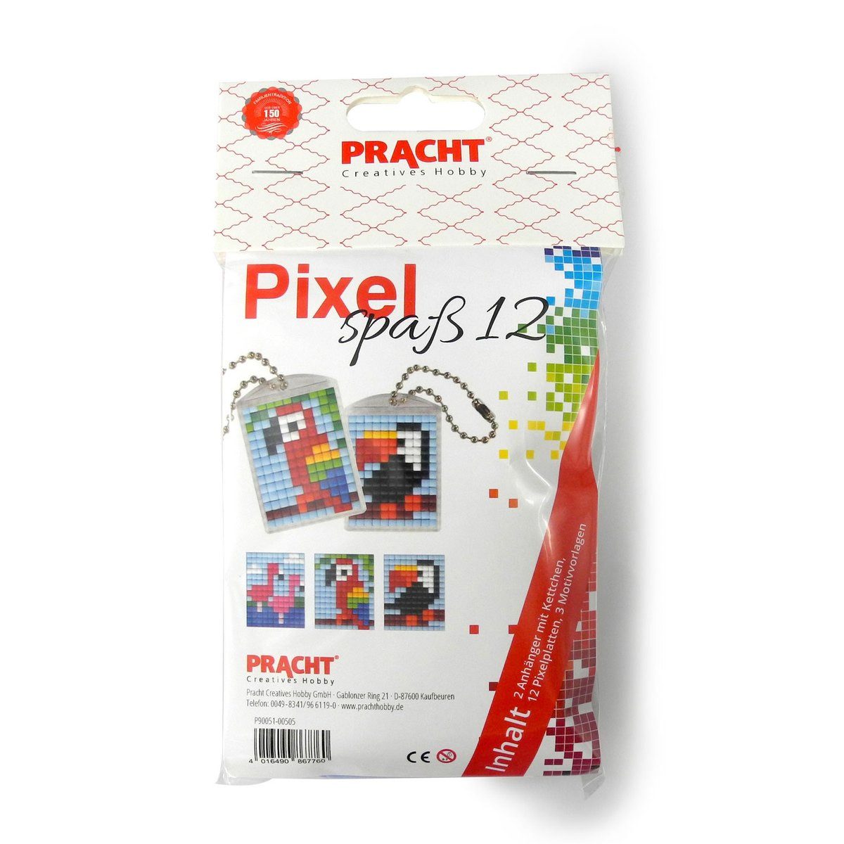 Pracht Malen nach Zahlen PRACHT Pixel Spaß Nr. 12 klein 2 Medaillons mit Kette