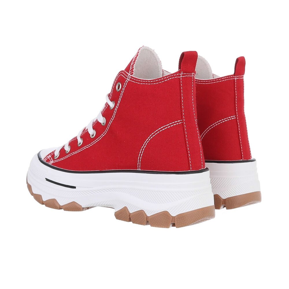 Ital-Design Damen High-Top Freizeit Sneakerboots (86016873) Flach Sneakers High in Rot