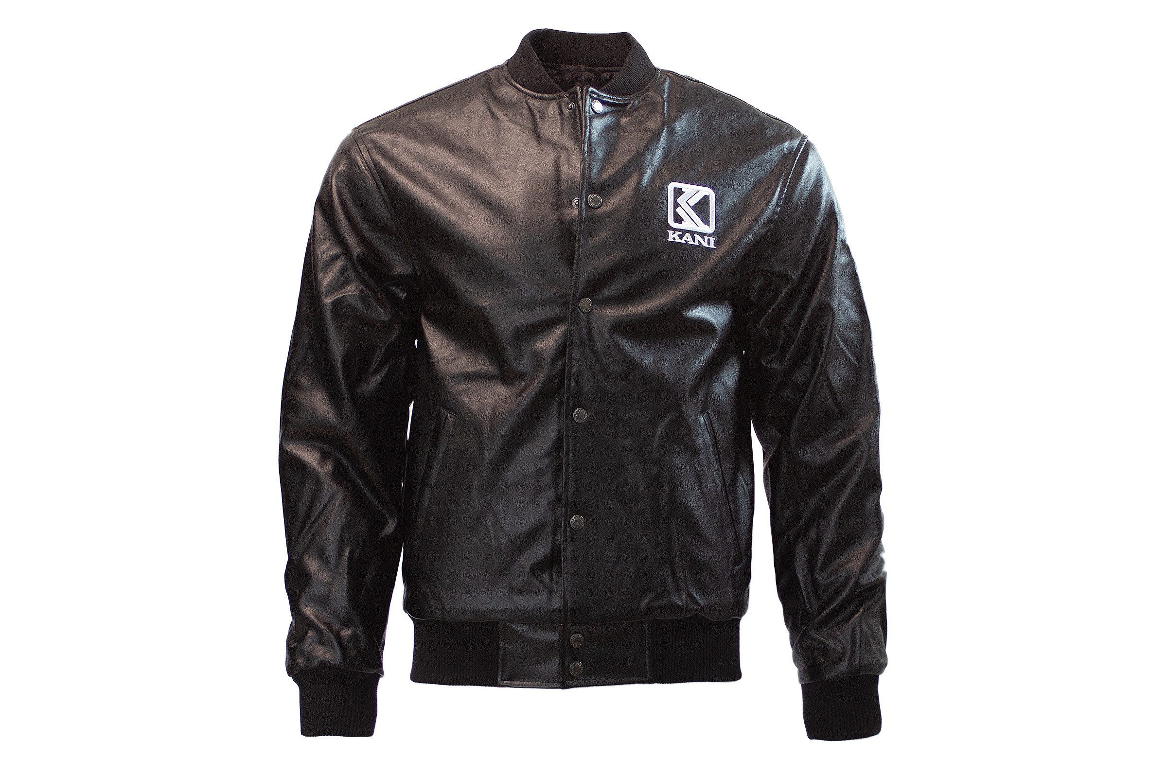 Karl Kani Collegejacke Karl Kani OG Fake Leather College Jacket Black Schwarz XS