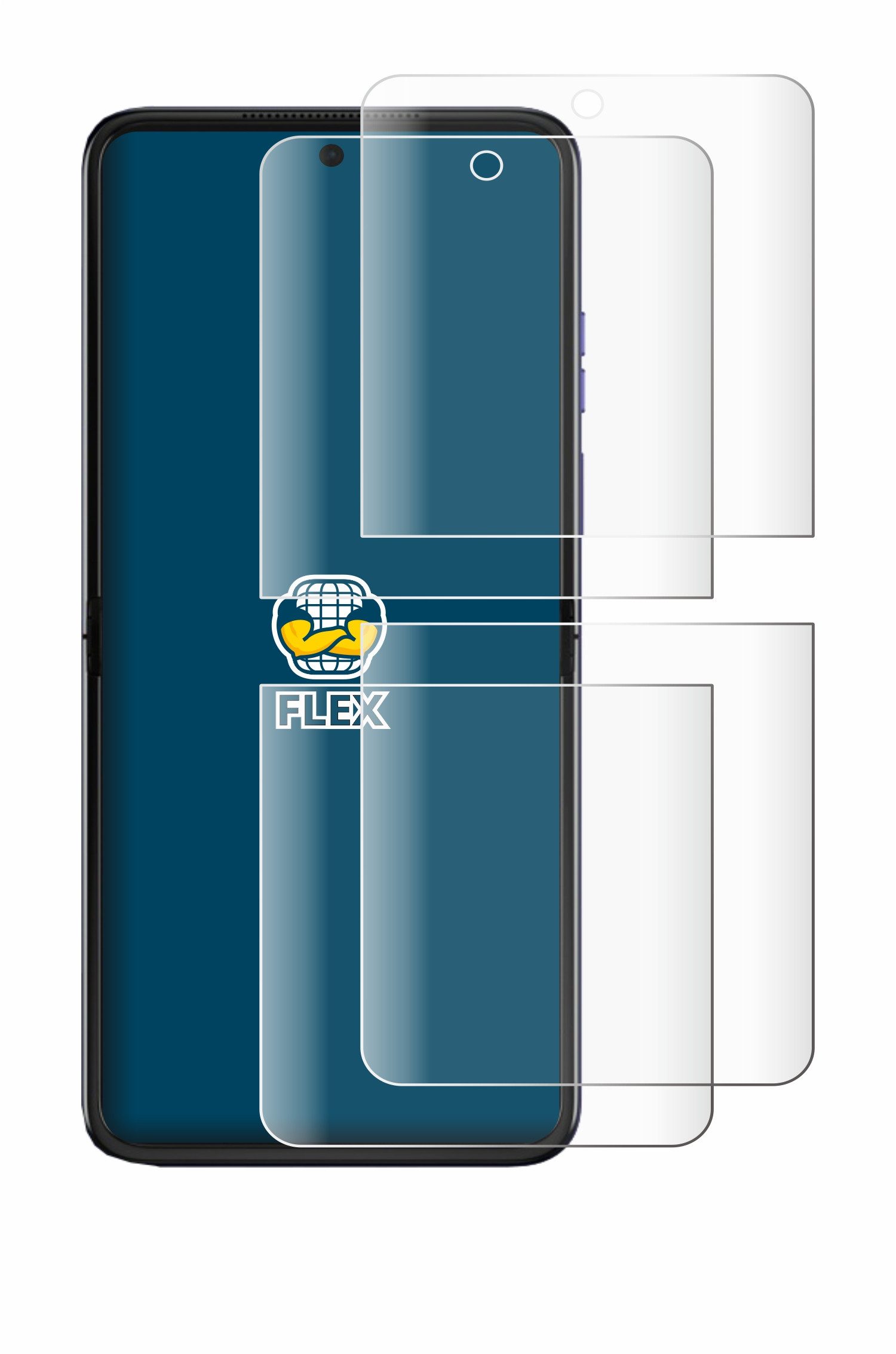 BROTECT Displayschutzfolie Fullscreen Schutzfolie für Motorola Razr 70 Ultra, 2 Stück, Displayschutz Folie Fullcover Klar Transparent