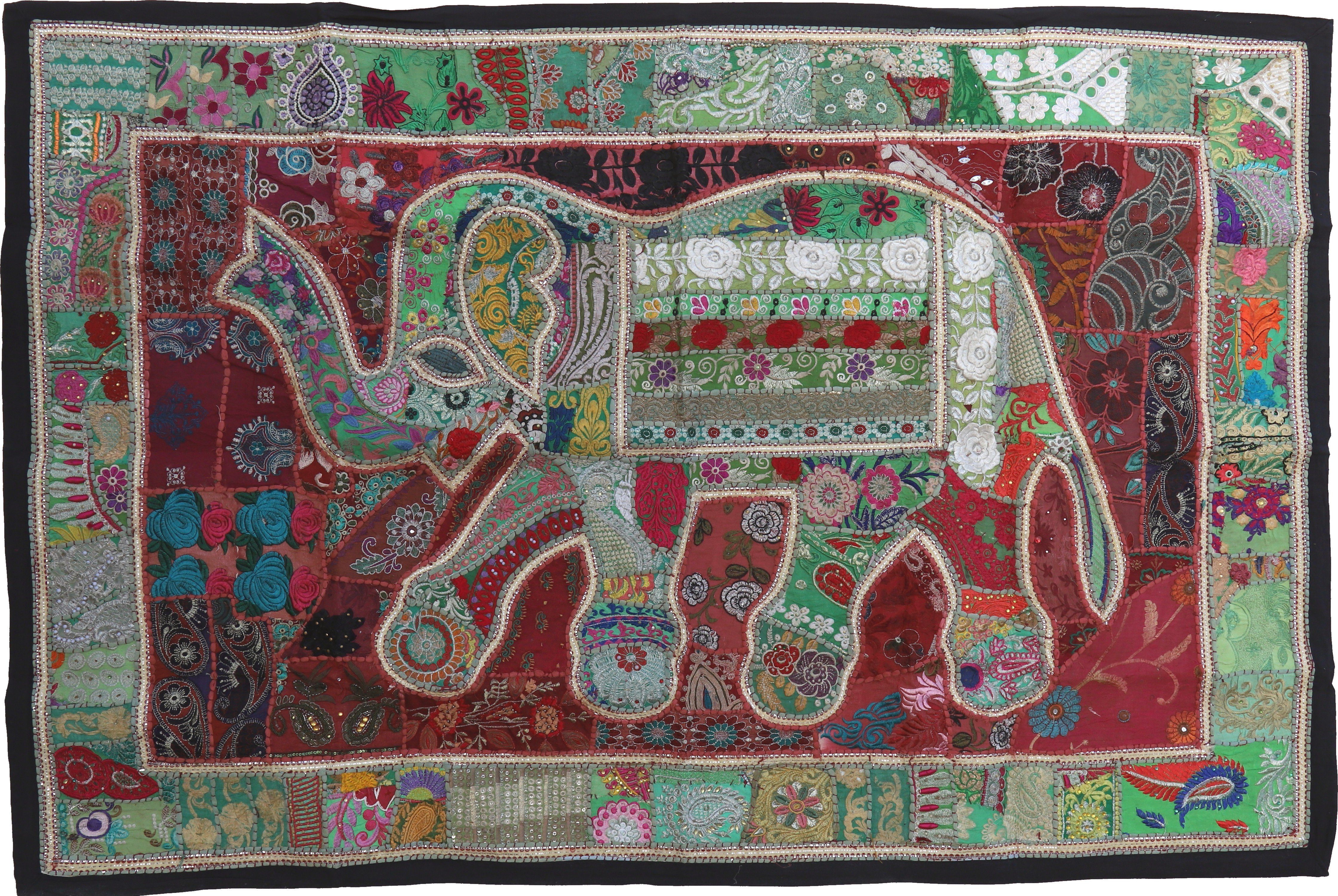 Wandteppich Indischer Wandteppich Patchwork Wandbehang,.., Guru-Shop, Höhe: 100 mm