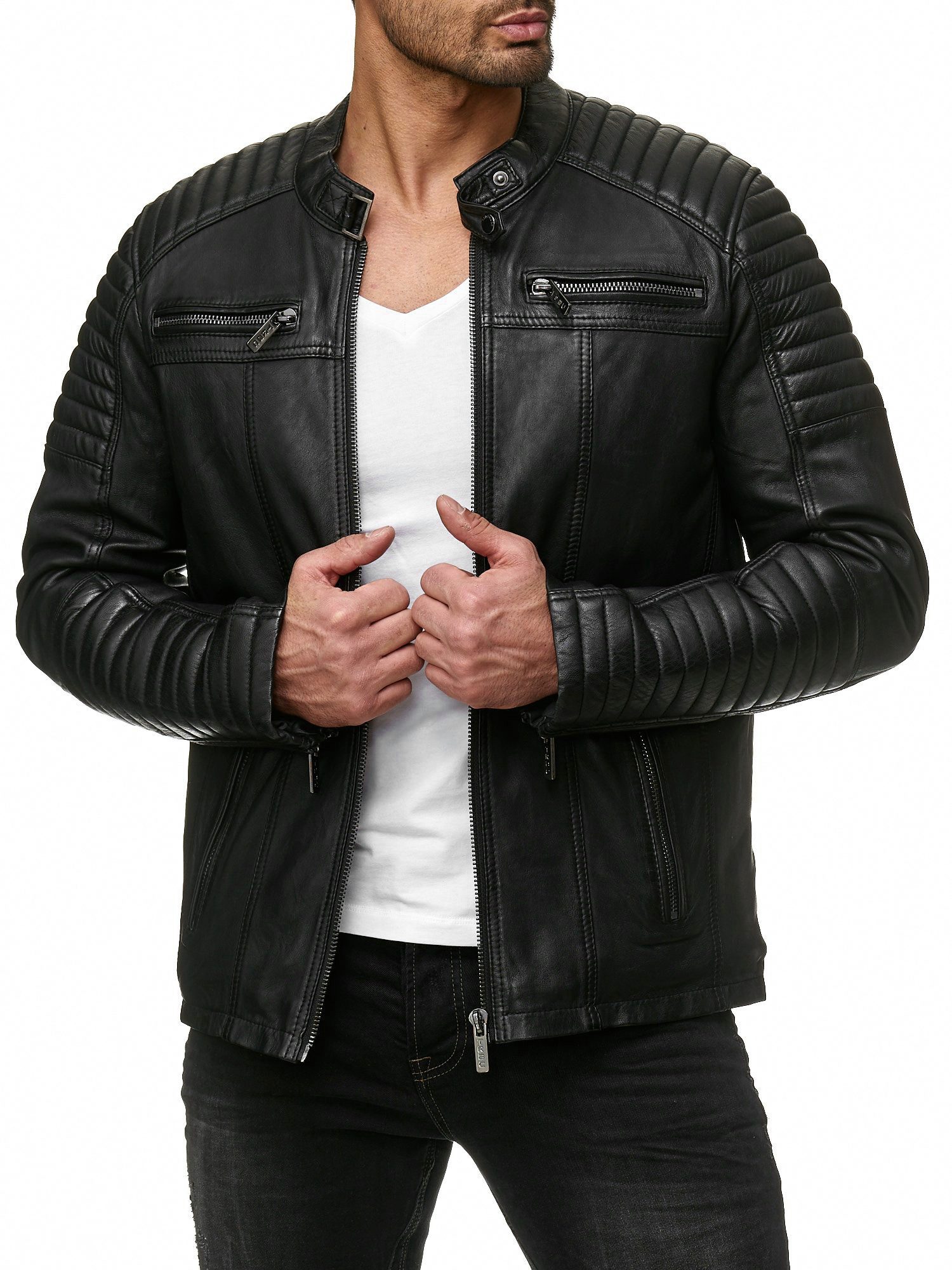 RedBridge Lederimitatjacke mit gesteppten Schulterdetails im günstig online kaufen