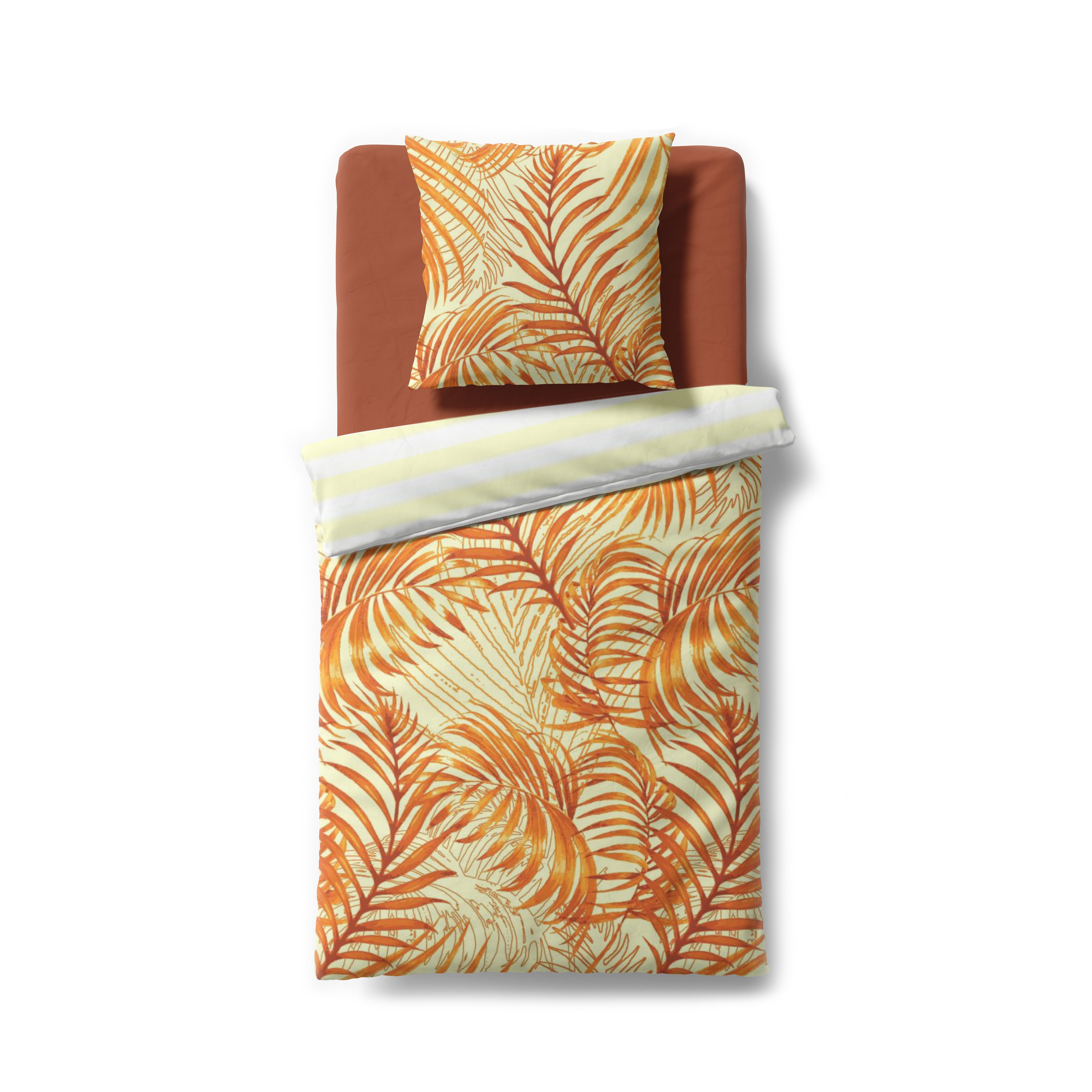 Chiemsee Постельное белье LEAVES, Mako-Satin, 2-teilig, 100% Baumwolle, mit Reißverschluss, Wendebettwäsche