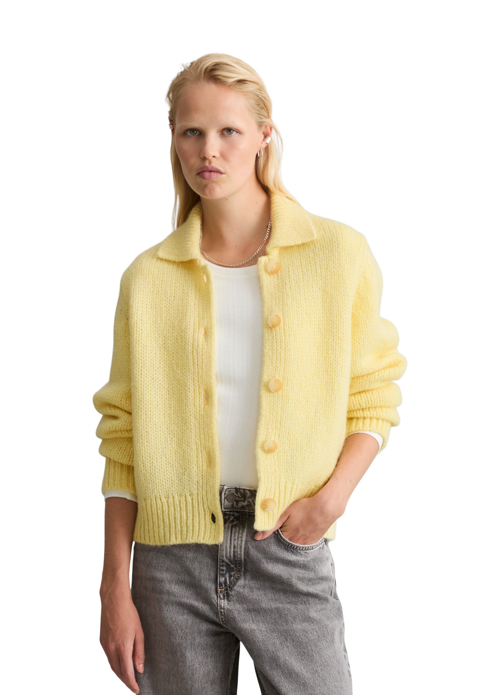 Marc O'Polo DENIM Cardigan aus weichem Schurwolle-Mix