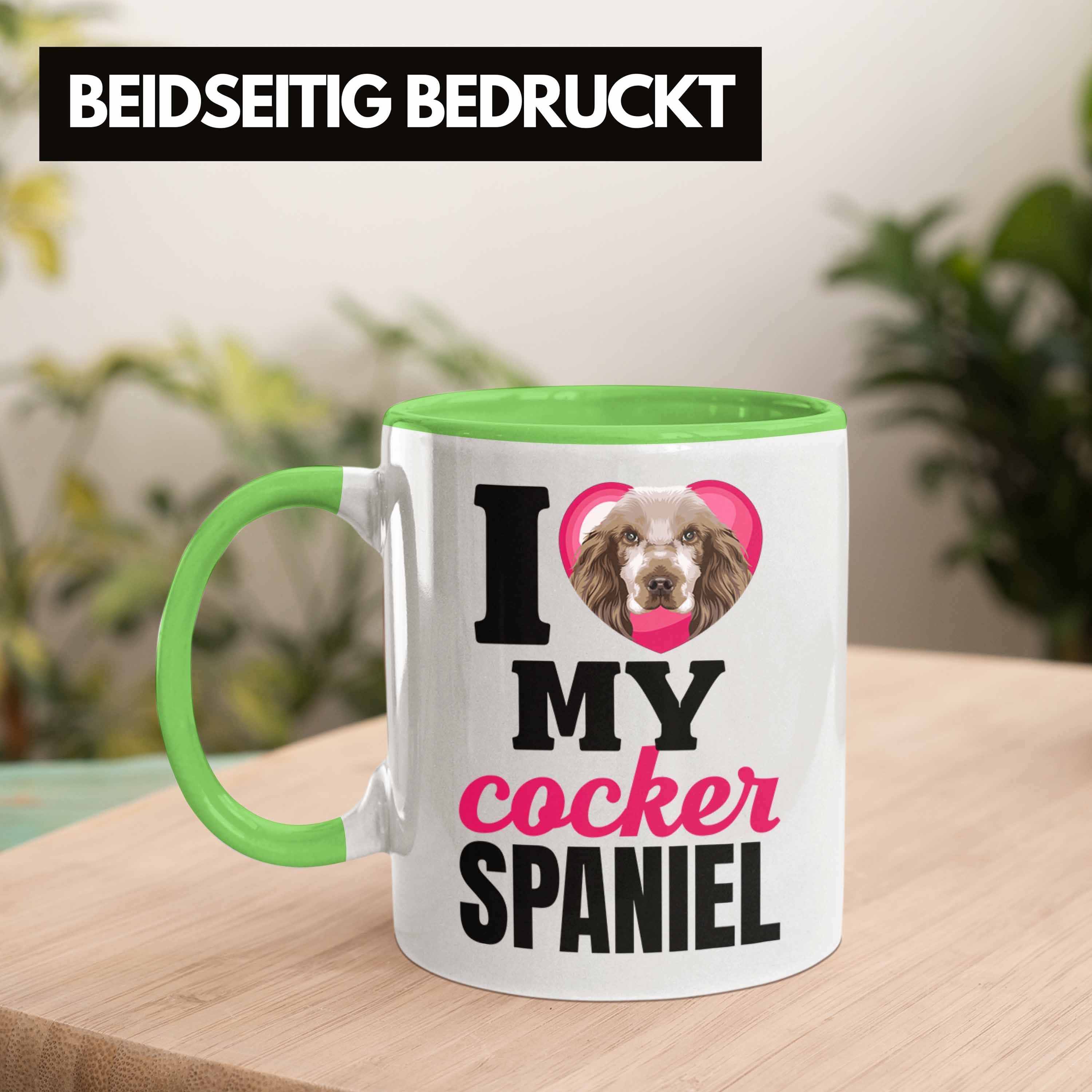 Trendation Tasse Lustiger Spaniel Cocker Grün Geschenk Besitzerin Tasse Spruch Geschenkidee