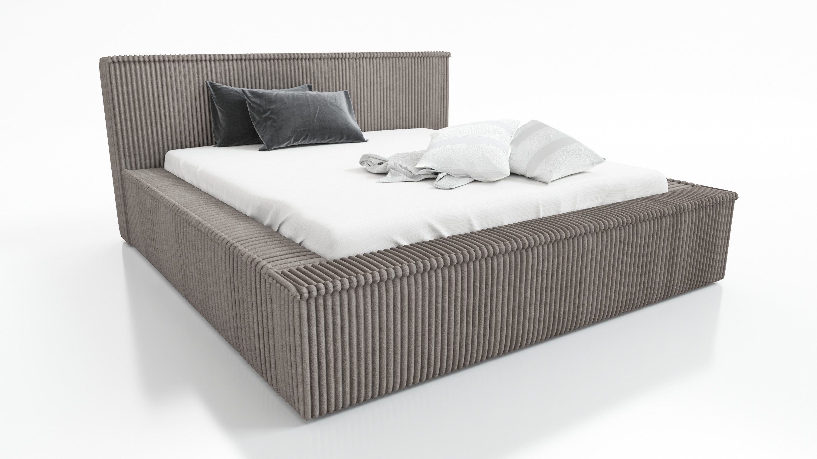 A&J MöbelLand GmbH Polsterbett RIO mit Lattenrost und Bettkasten. (Bett mit günstig online kaufen