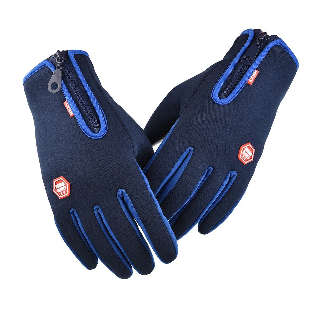 LAPA HOME Fleecehandschuhe Touchscreen Winterhandschuhe Outdoor Blau Sporthandschuhe Warm Fahrradhandschuhe Skihandschuhe (Paar) Outdoor Wasserdicht Handschuhe Herren Damen