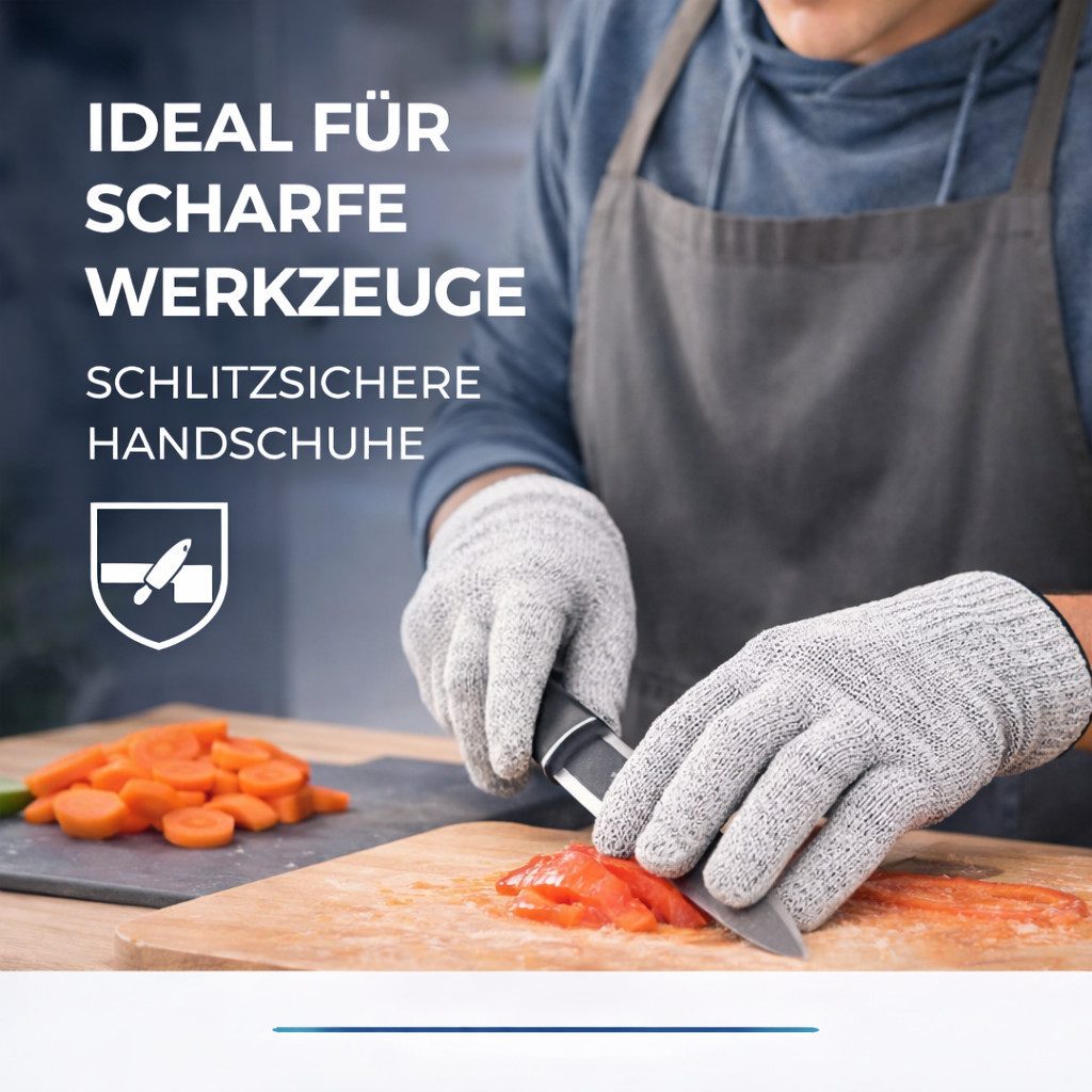 toolmate® Schnittschutzhandschuhe 1x Paar Schnittschutzhandschuhe Unisex Gr. 10 Schnittfest EN 388 (1-St., 1 Paar Schnittschutzhandschuhe) Lebensmitteltauglich