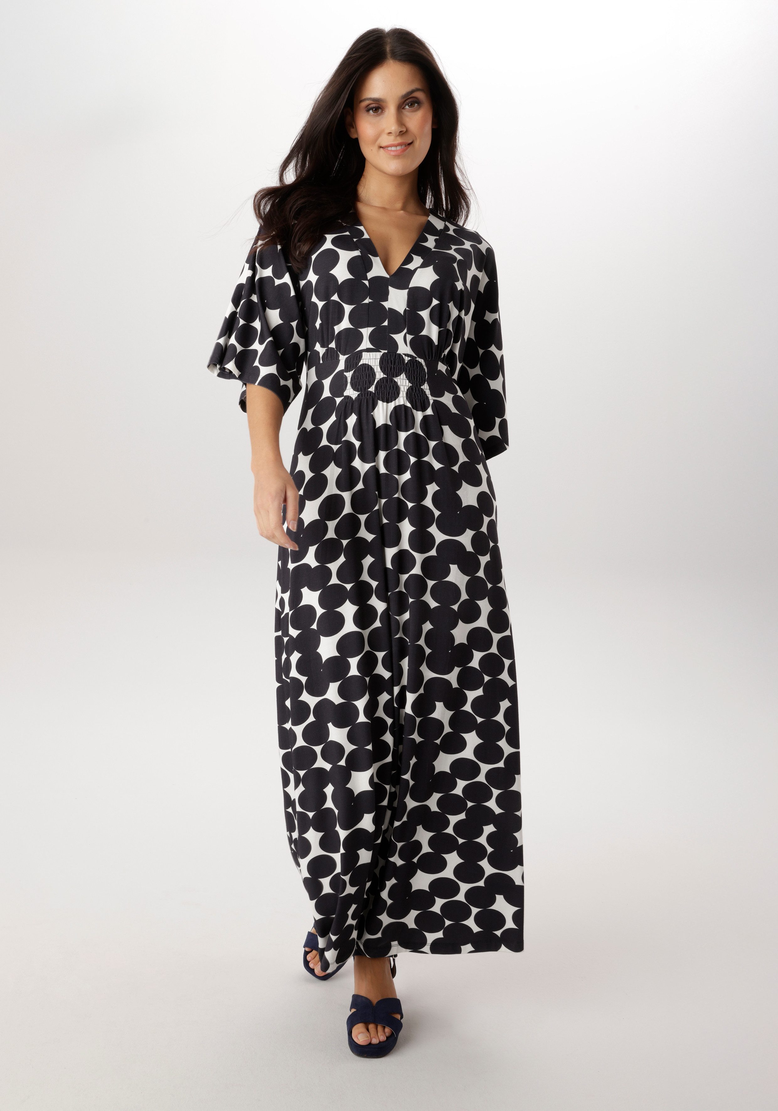 Aniston SELECTED Maxikleid mit weiten, 3/4-langen Ärmeln - NEUE KOLLKETION