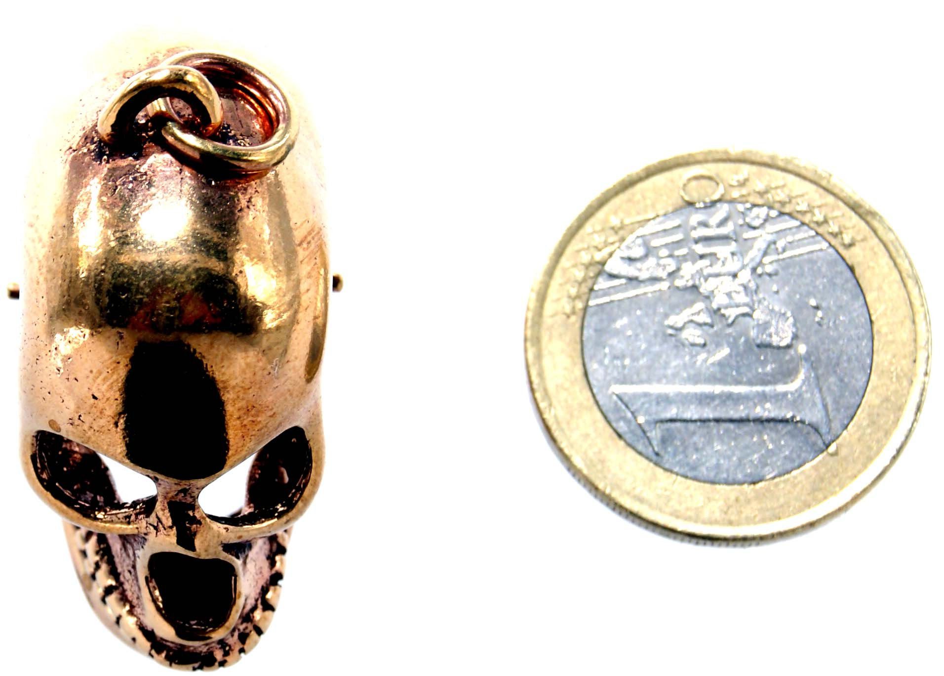 großer Bronze Kettenanhänger Schädel Biker Leather Rocker Kiss of Totenkopf Anhänger Skull