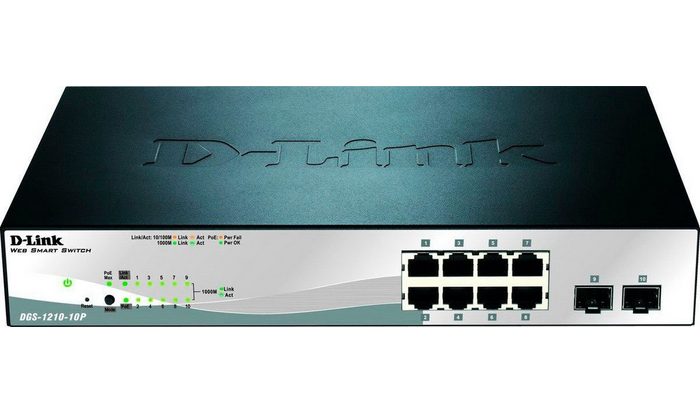 D-Link DGS-1210-10P 10-Port PoE Gigabit Smart Managed Netzwerk-Switch