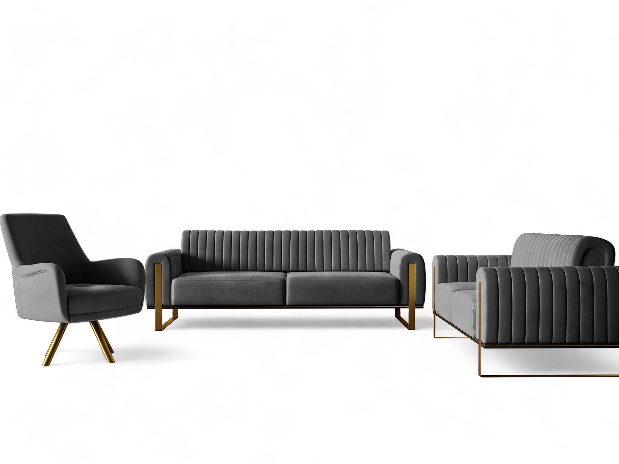 Fun Möbel Polstergarnitur Sofaset Designersofas VALERIE 3-2-1 in Stoff Elis günstig online kaufen