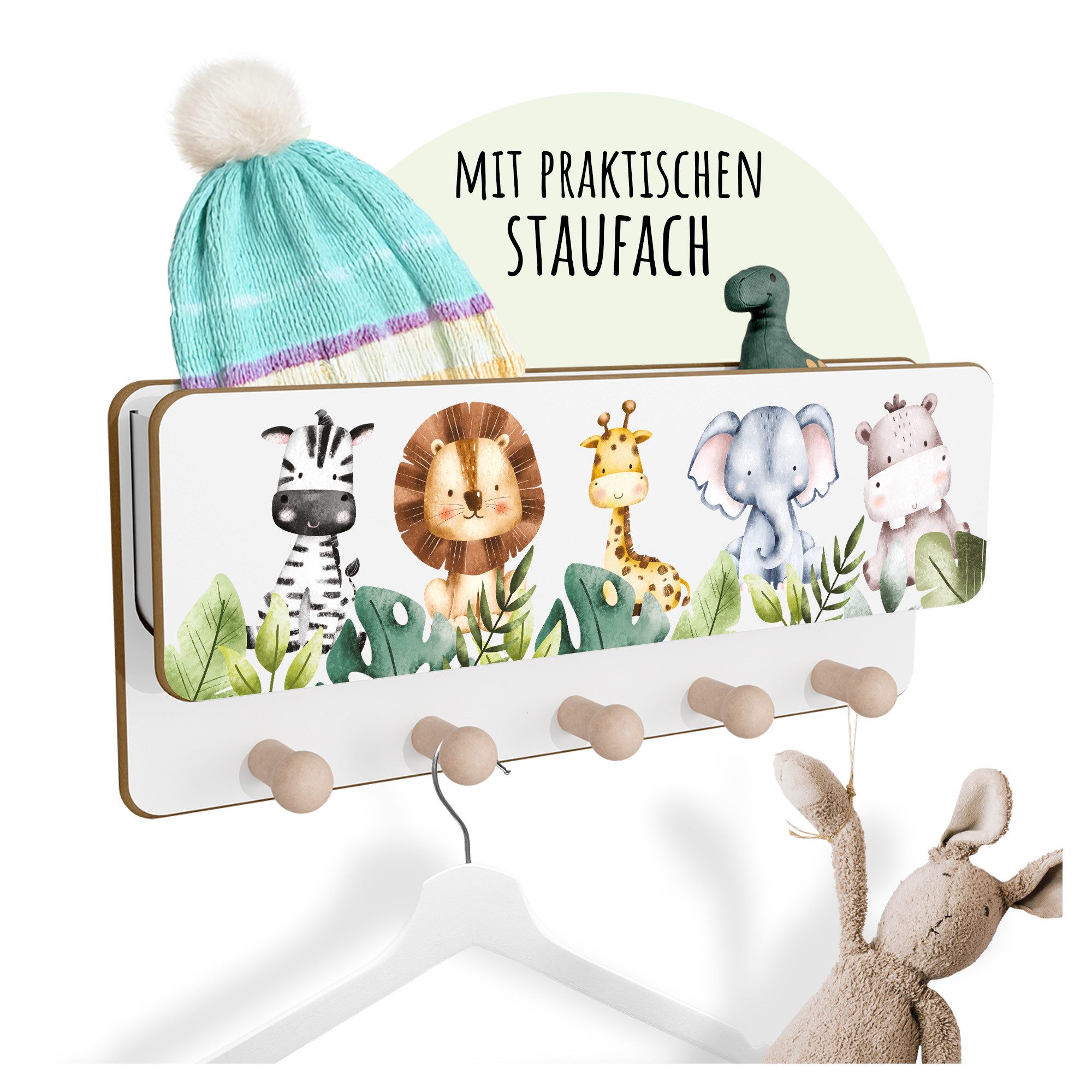 Holzura Kinderregal Kindergarderobe aus Holz mit Ablage und magnethaftendem günstig online kaufen