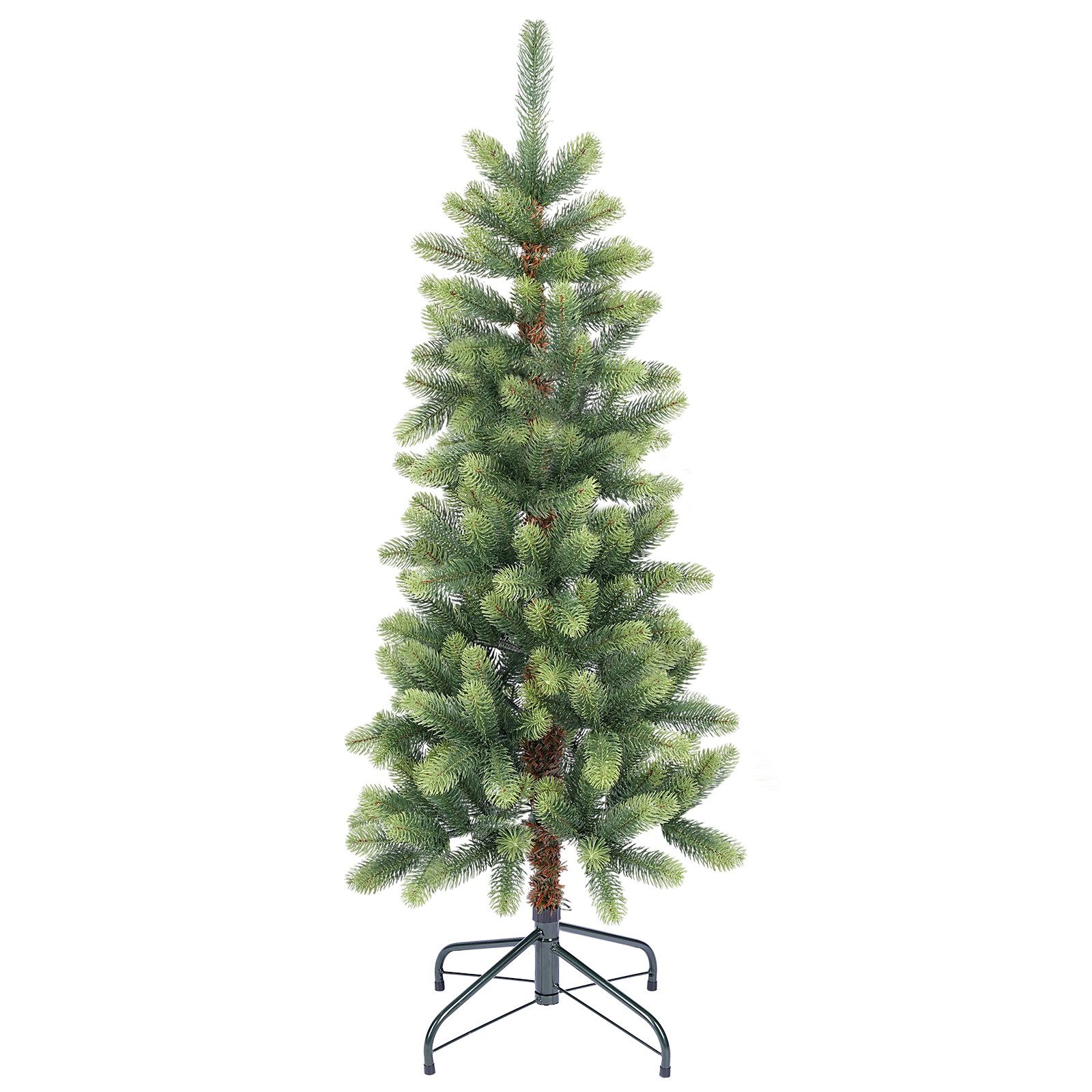 Salcar Künstlicher Weihnachtsbaum Künstlicher Weihnachtsbaum Schmal Tannenbaum aus 100% PE Christbaum, Nordmanntanne, 120cm mit 212 Spitzen, Grün und Zartgrün