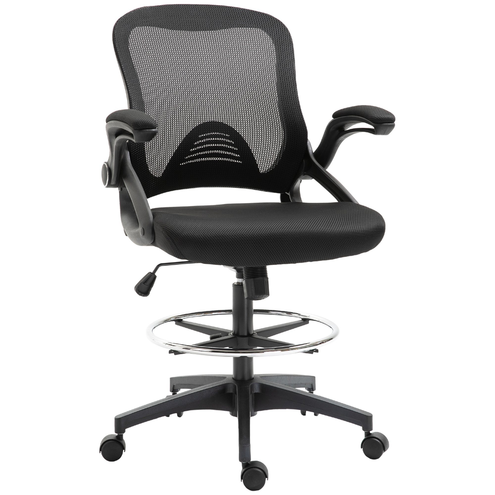 Vinsetto Schreibtischstuhl Mesh Zeichenstuhl, Ergonomischer Bürostuhl mit R günstig online kaufen