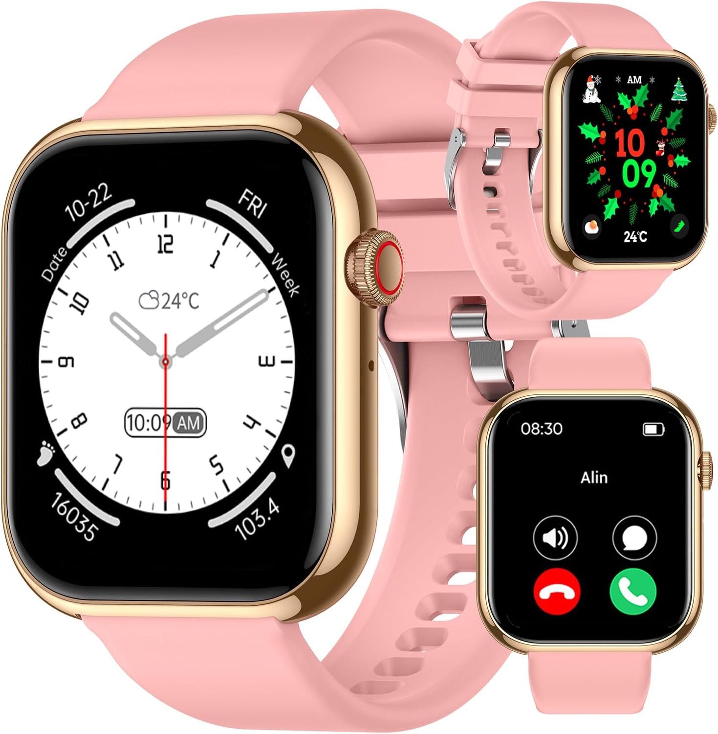 mit TelefonfunktionFitnessuhr,Herzfrequenz,Schlafmonitor,Schrittzähler Smartwatch