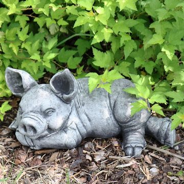 440s Gartenfigur 440s Schwein Glücks-Sau Antiksteinguss L ca. 37 cm, (Stück)