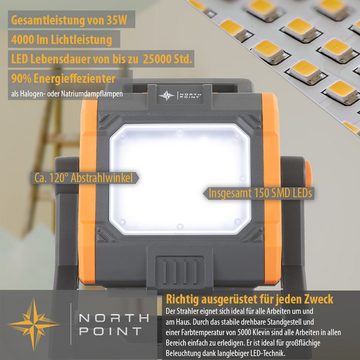 Northpoint LED Baustrahler Arbeitsstrahler 4000lm dimmbar 35W kompatibel mit 8 Akkusystemen
