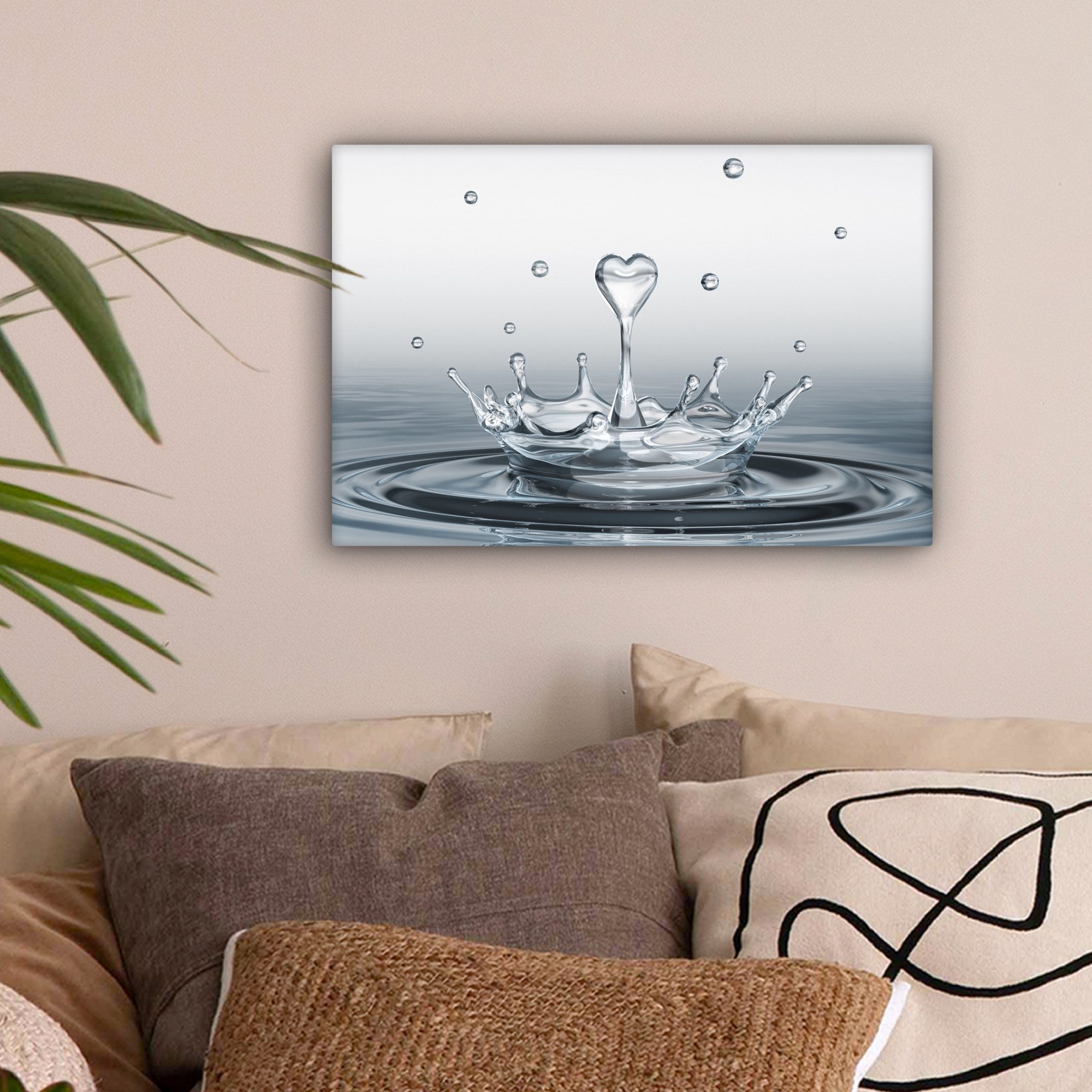 OneMillionCanvasses® Leinwandbild Abstrakt - Modern - Wasser - Herz, Fotodr günstig online kaufen