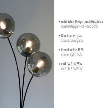 click-licht Stehlampe Stehleuchte Green Widow in Transparent und Natur-hell E14 3-flammig, keine Angabe, Leuchtmittel enthalten: Nein, warmweiss, Stehlampe, Standlampe