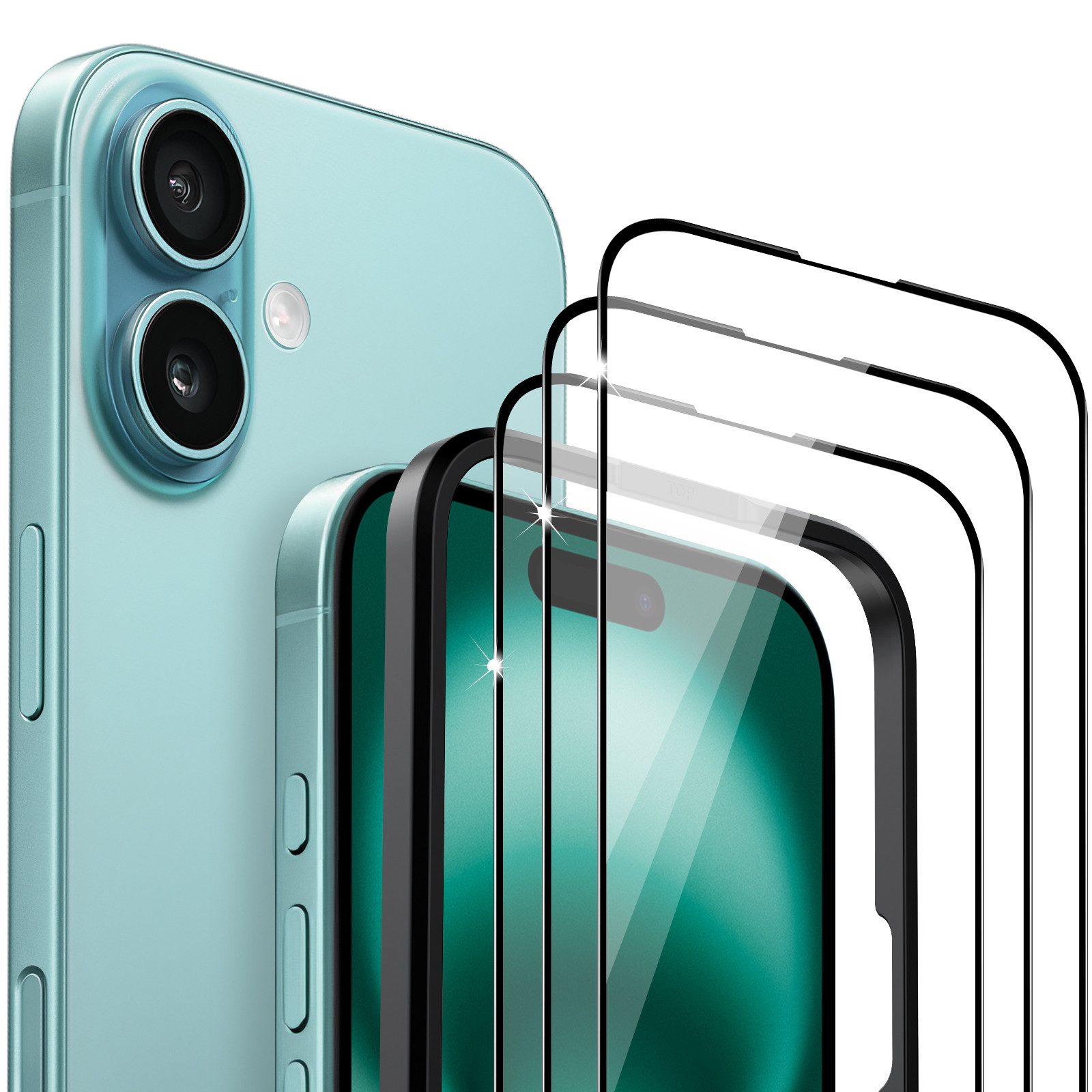 Sytifro Schutzfolie Panzerglas für iPhone 17 & 16, 10H Härte Schutzfolie, Displayschutz, (iPhone 17 Pro Max/ iPhone 17 Pro/ iPhone 17 Air/ iPhone 17/ iPhone 16 Pro Max/ iPhone 16 Pro/ iPhone 16 Plus/ iPhone 16, HD- Panzerglasfolie, blasenfrei Displayschut