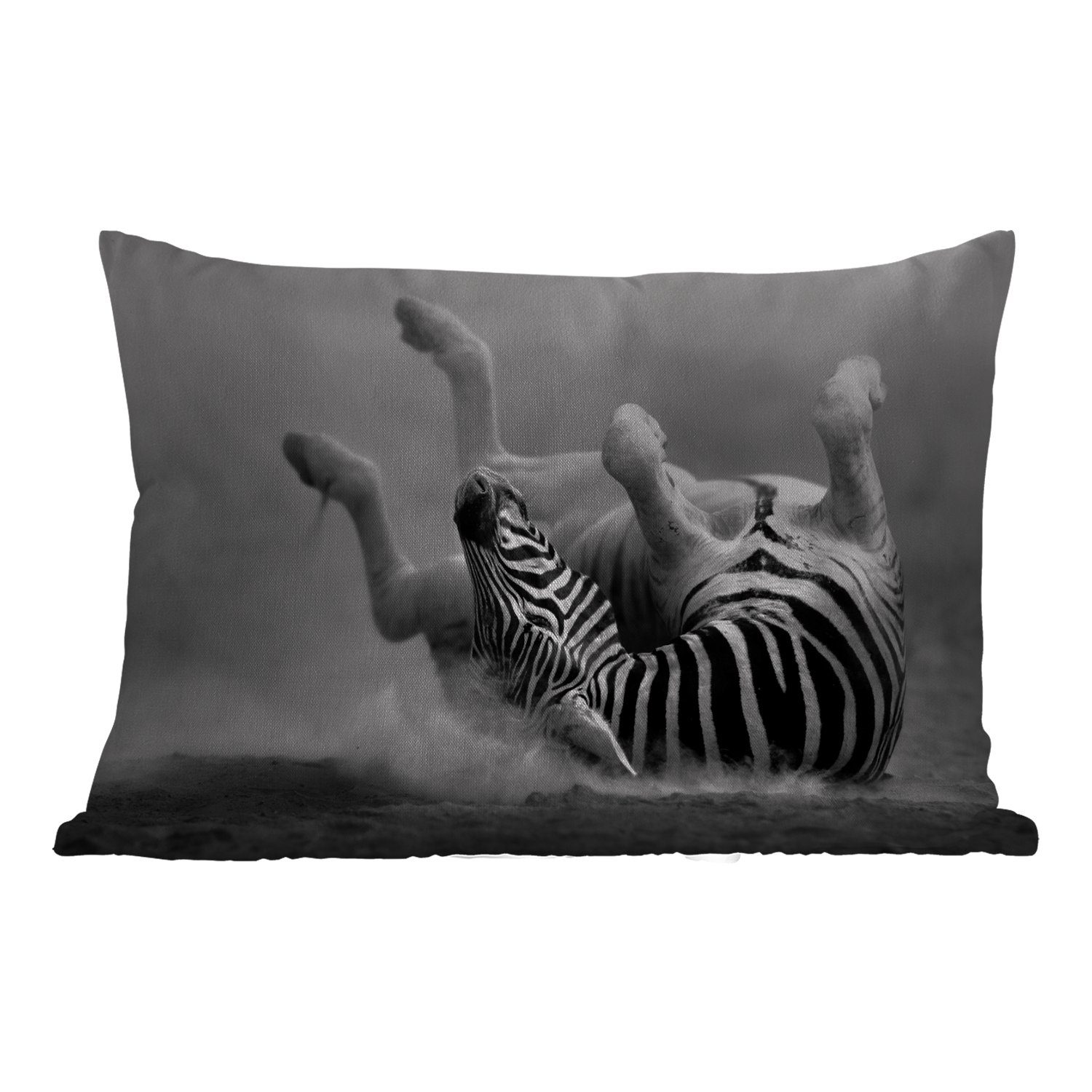 MuchoWow Dekokissen Zebra - Tiere - Schwarz - Weiß, Outdoor-Dekorationskissen, Polyester, Dekokissenbezug, Kissenhülle