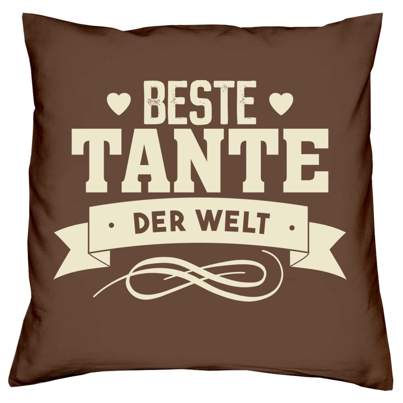 Soreso® Dekokissen Kissen Beste Geschenke und Füllung, Weihnachten braun Geburtstag der Kissenbezug Welt Tante