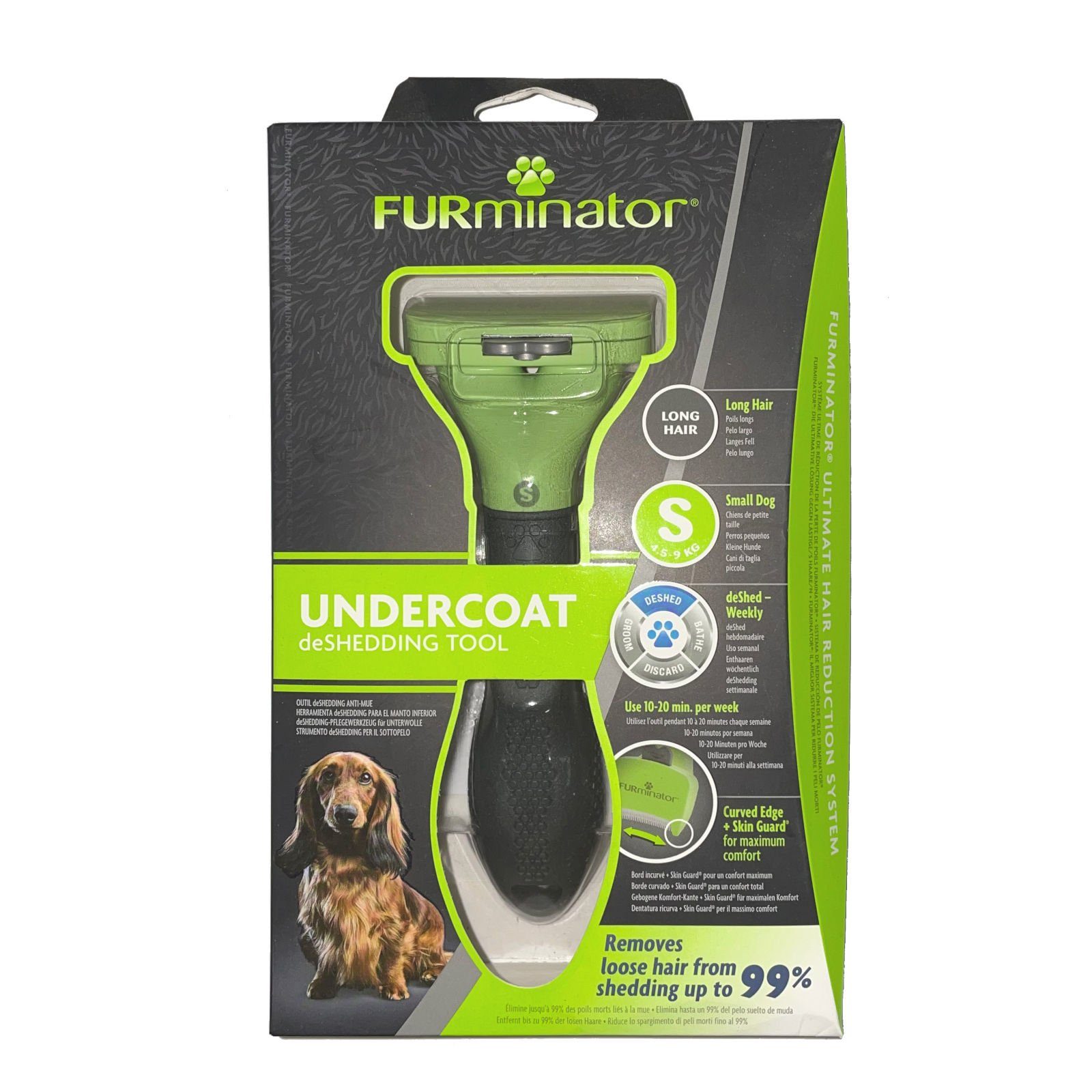 FURminator Fellbürste für langhaarige kleine Hunde, deShedding-Pflege Werkzeug von FURminator