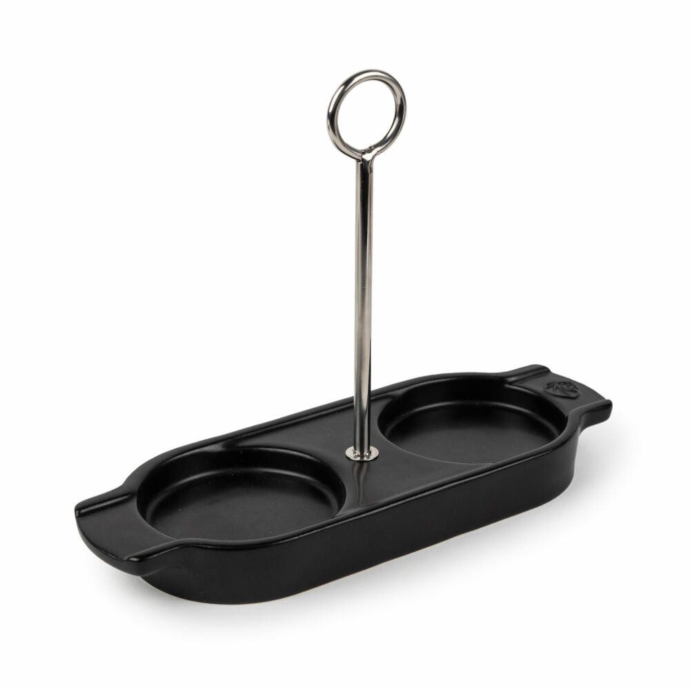 PEUGEOT Whiskyglas Menage LINEA Keramik Schwarz 18cm mit Griff Gewürzmühlen Untersetzer