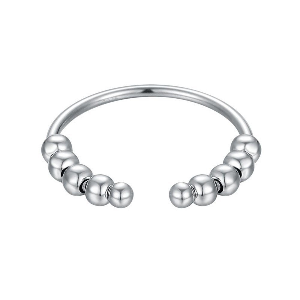 Silberschmuck Fingerring aus POCHUMIDUU Sterne Frauen für Verstellbarer Ring, 925er Sterlingsilber Sieben
