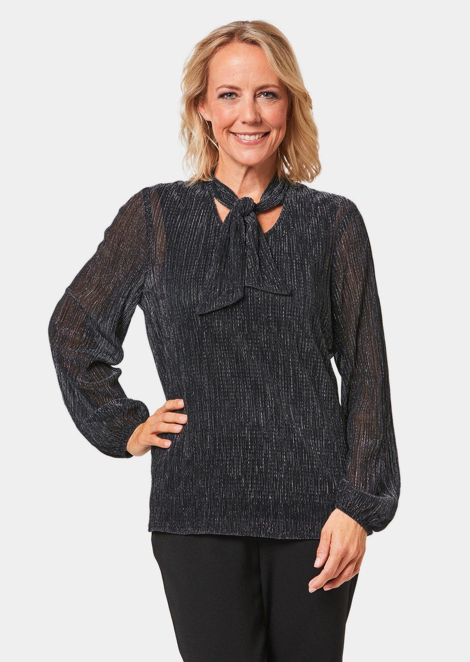 GOLDNER Schluppenbluse Schluppenbluse aus schimmernder Plisseeware günstig online kaufen