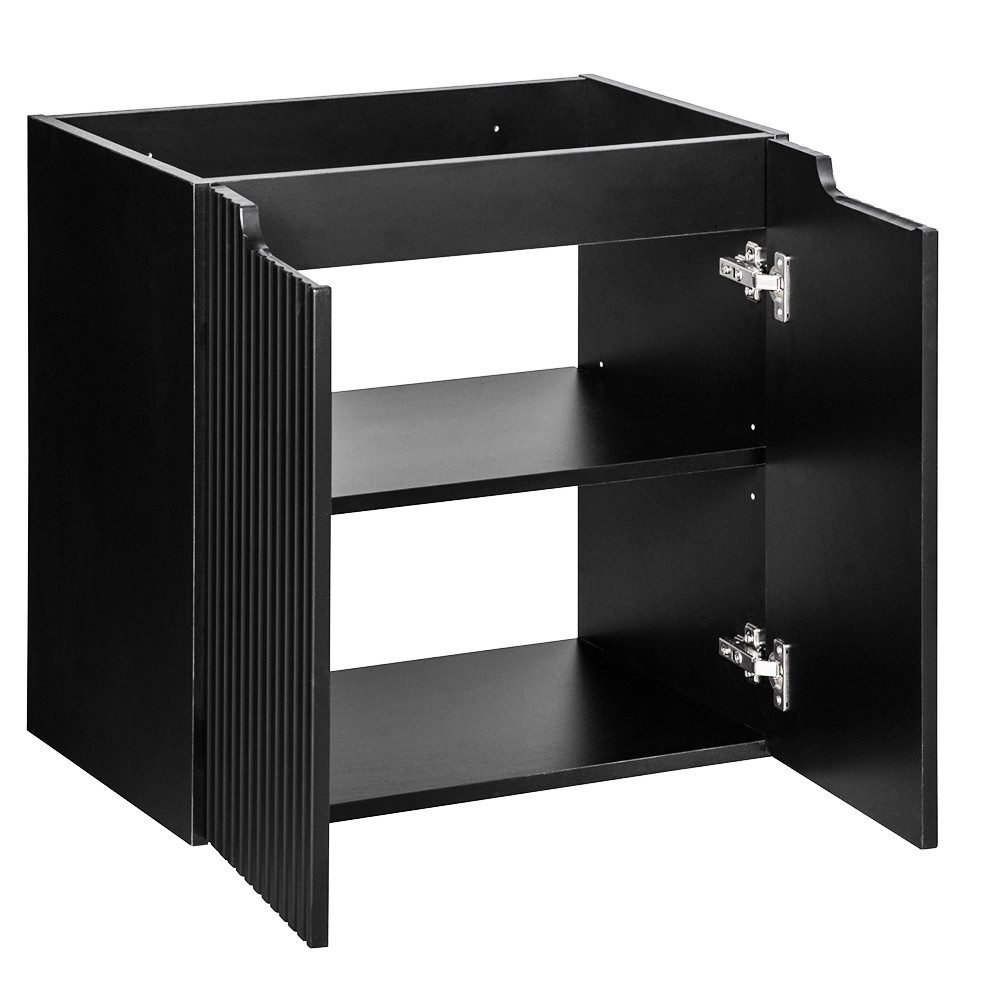 Lomadox Waschbeckenschrank NEWPORT-56-BLACK Badschrank 60cm 2-trg schwarz g günstig online kaufen