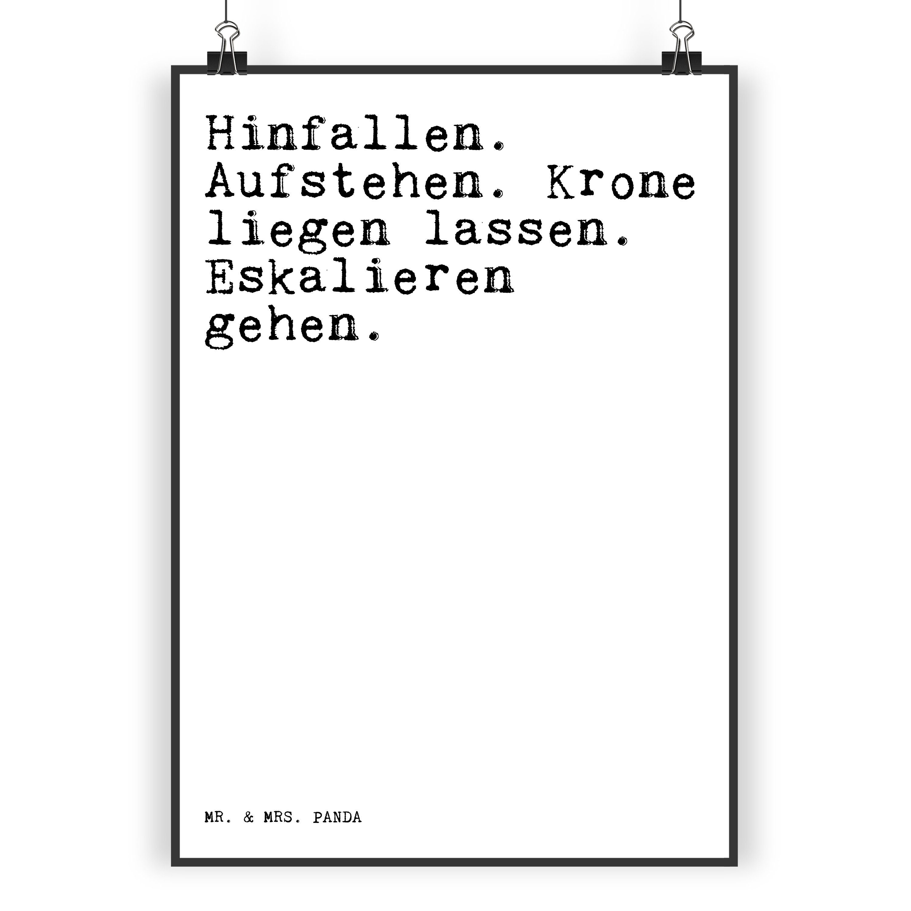 Mr. & Mrs. Panda Poster »Hinfallen. Aufstehen. Krone liegen... Weiß