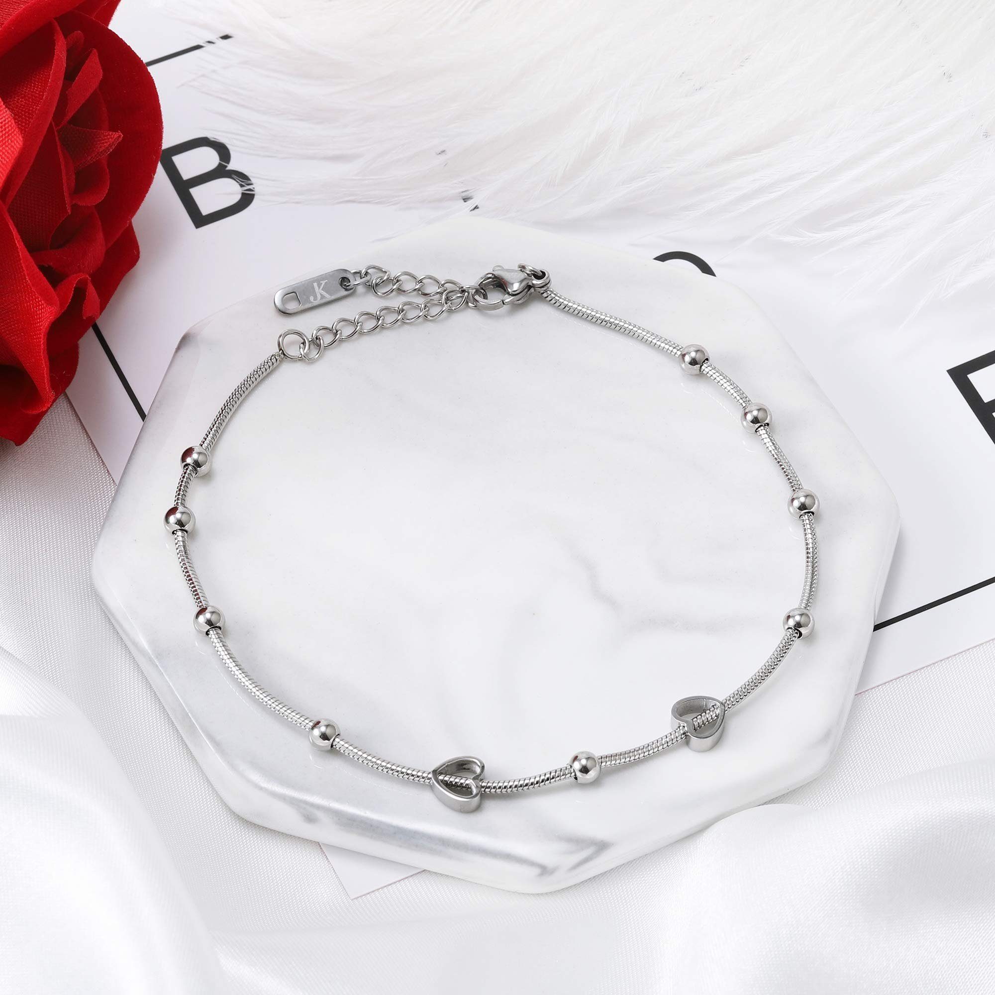 Kim Johanson Fußkette Sunny Love (1-tlg), mit Herzen und Kugeln günstig online kaufen