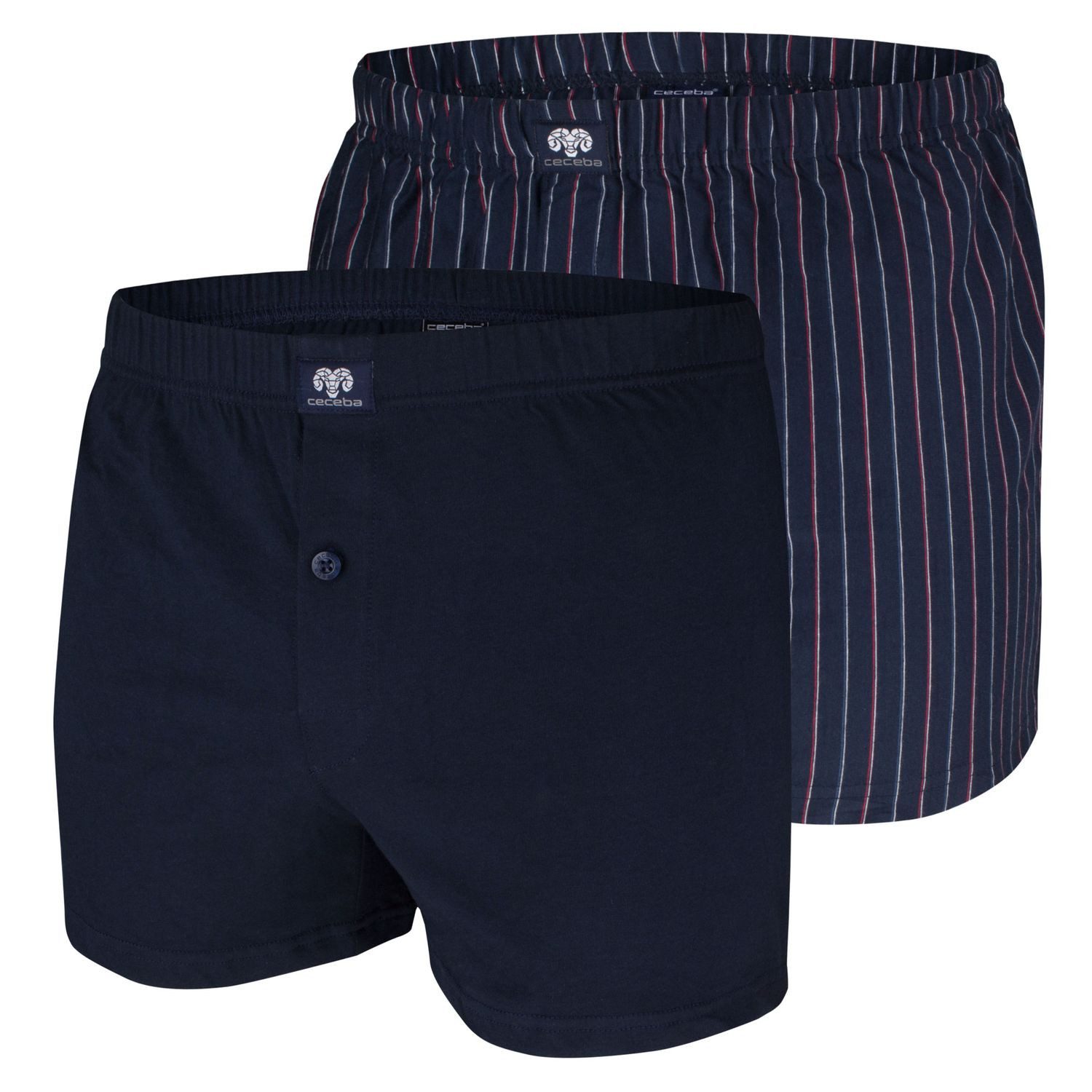 Boxershorts CECEBA Herren Boxershort blau bedruckt 2er Pack