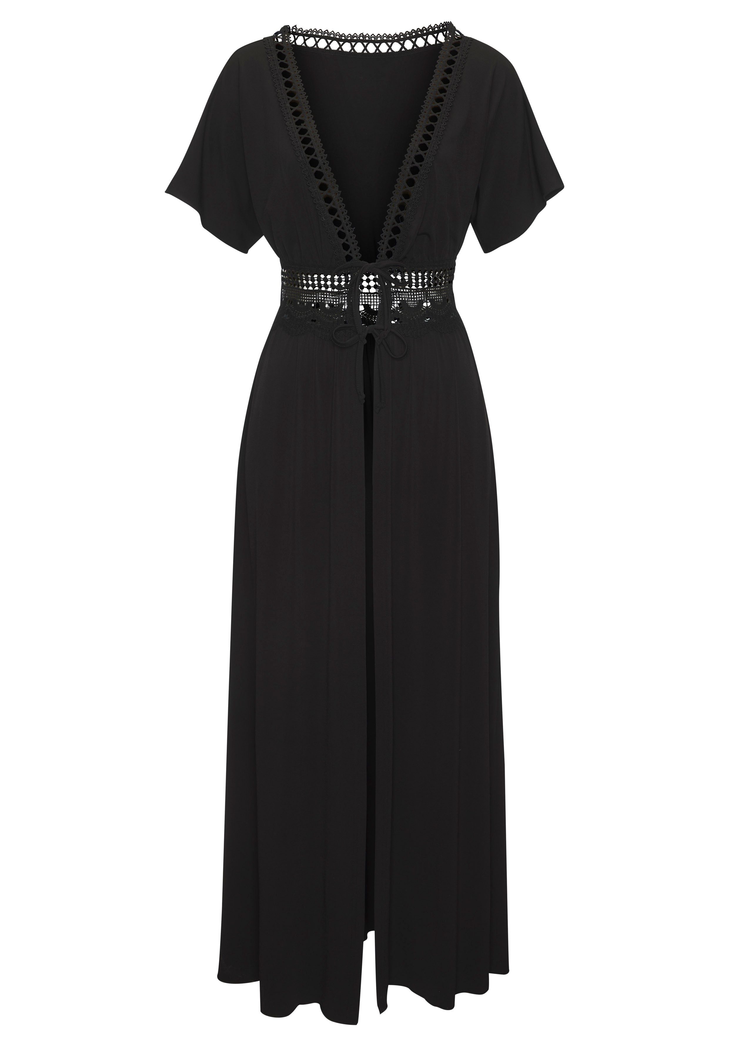 LASCANA Strandkleid, mit Spitzeneinsätzen, bügelfreie Qualität günstig online kaufen