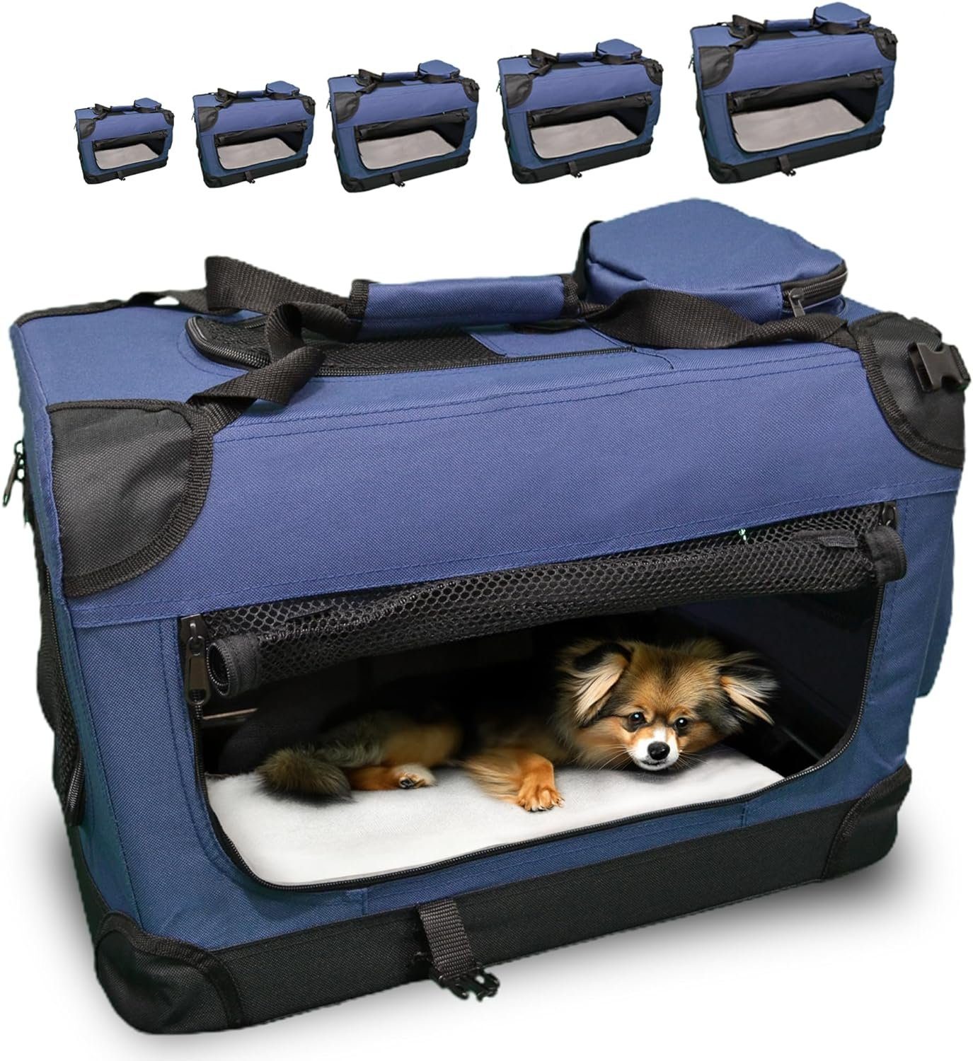 Defactoshop Tiertransportbox Transporttasche Hundebox faltbar Hundetasche für Haustiere Katze