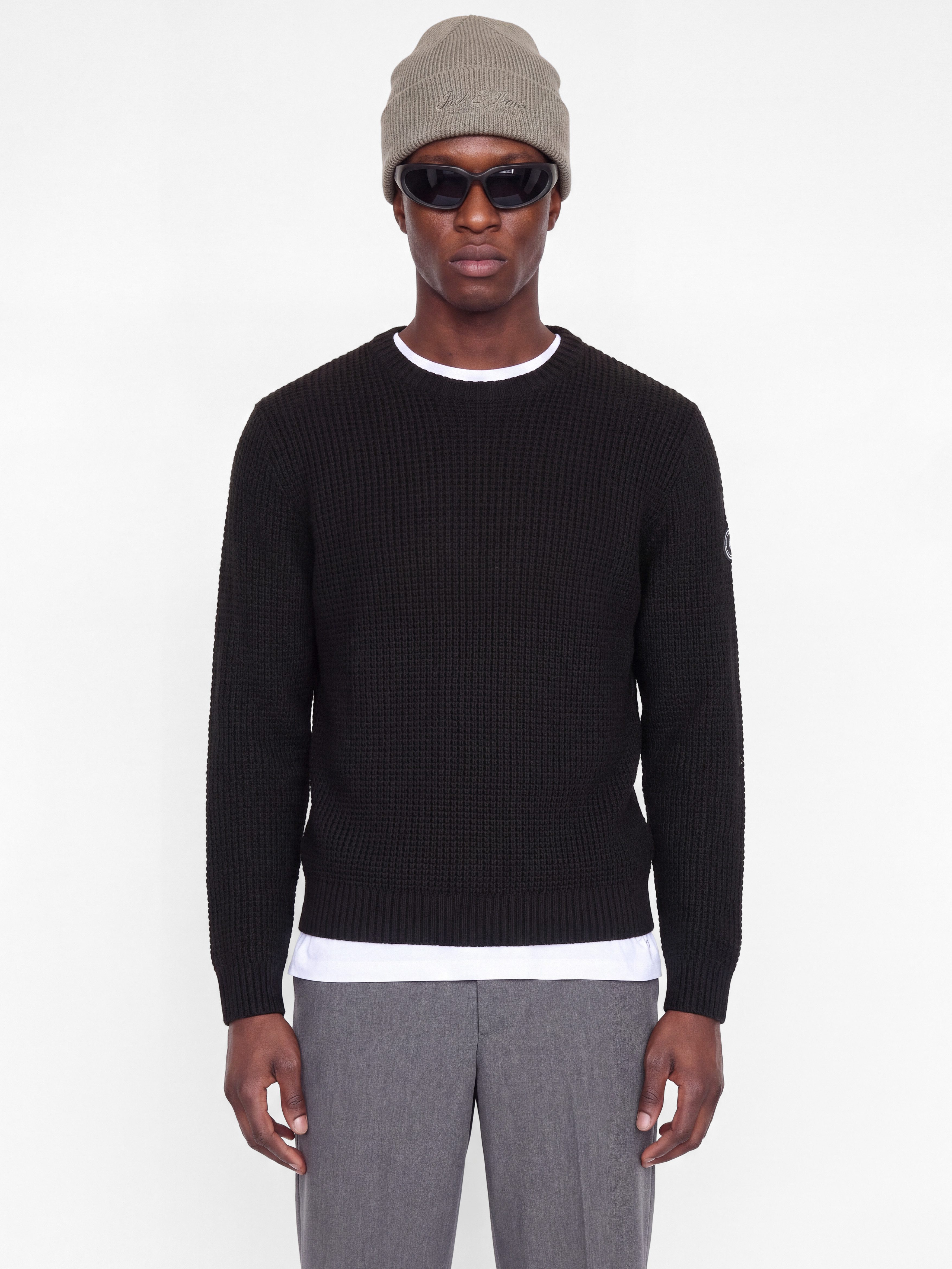 Jack & Jones Rundhalspullover JJLUKE KNIT CREW NECK AW26 Materialmix, regular fit