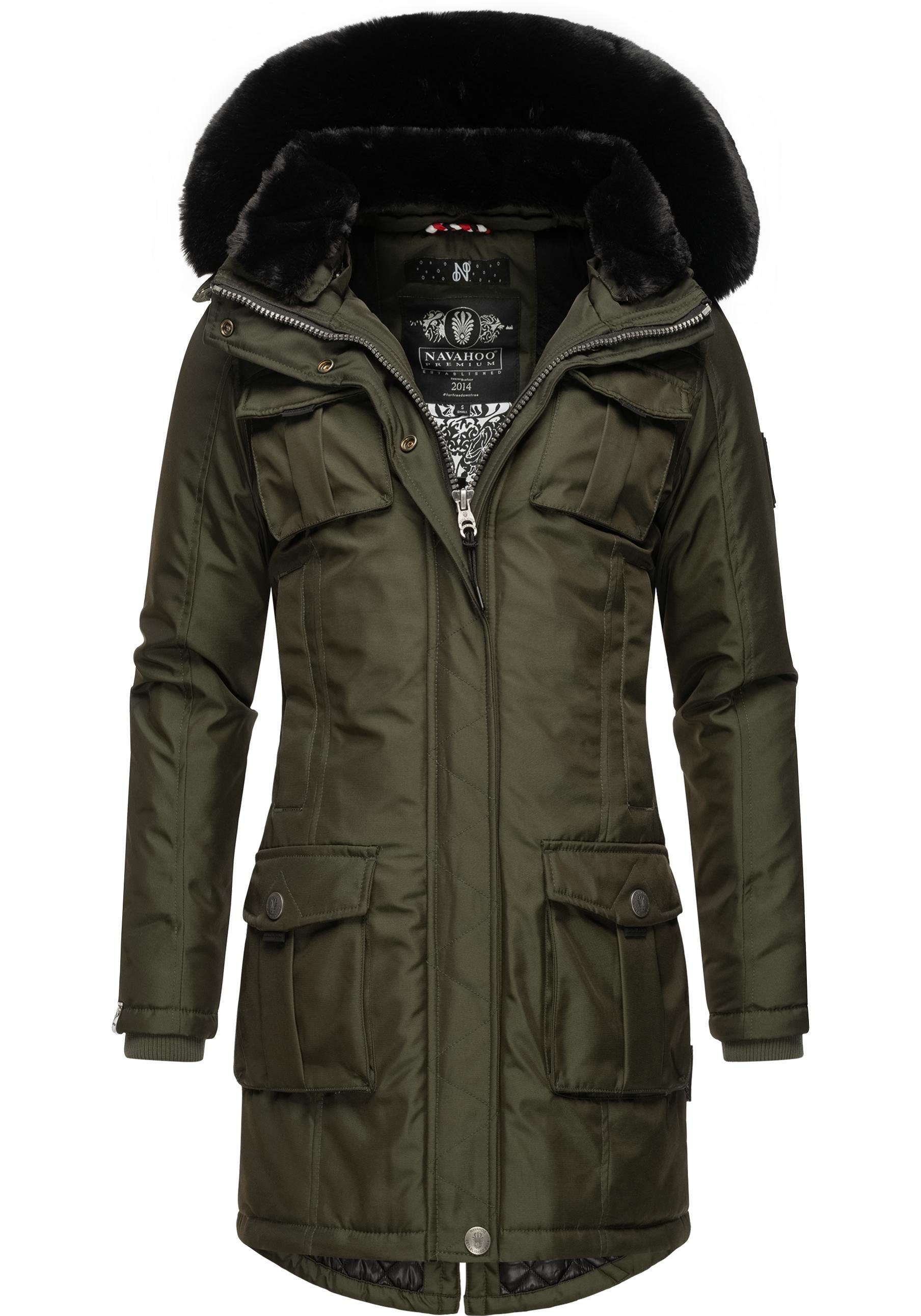 Navahoo Wintermantel Tiniis Parka mit abnehmbarer Kapuze und extra Einkaufstasche