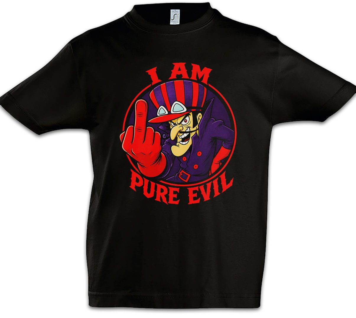 Print-Shirt I Am Pure Evil Kinder T-Shirt Dick Wacky Races Muttley Dastardly